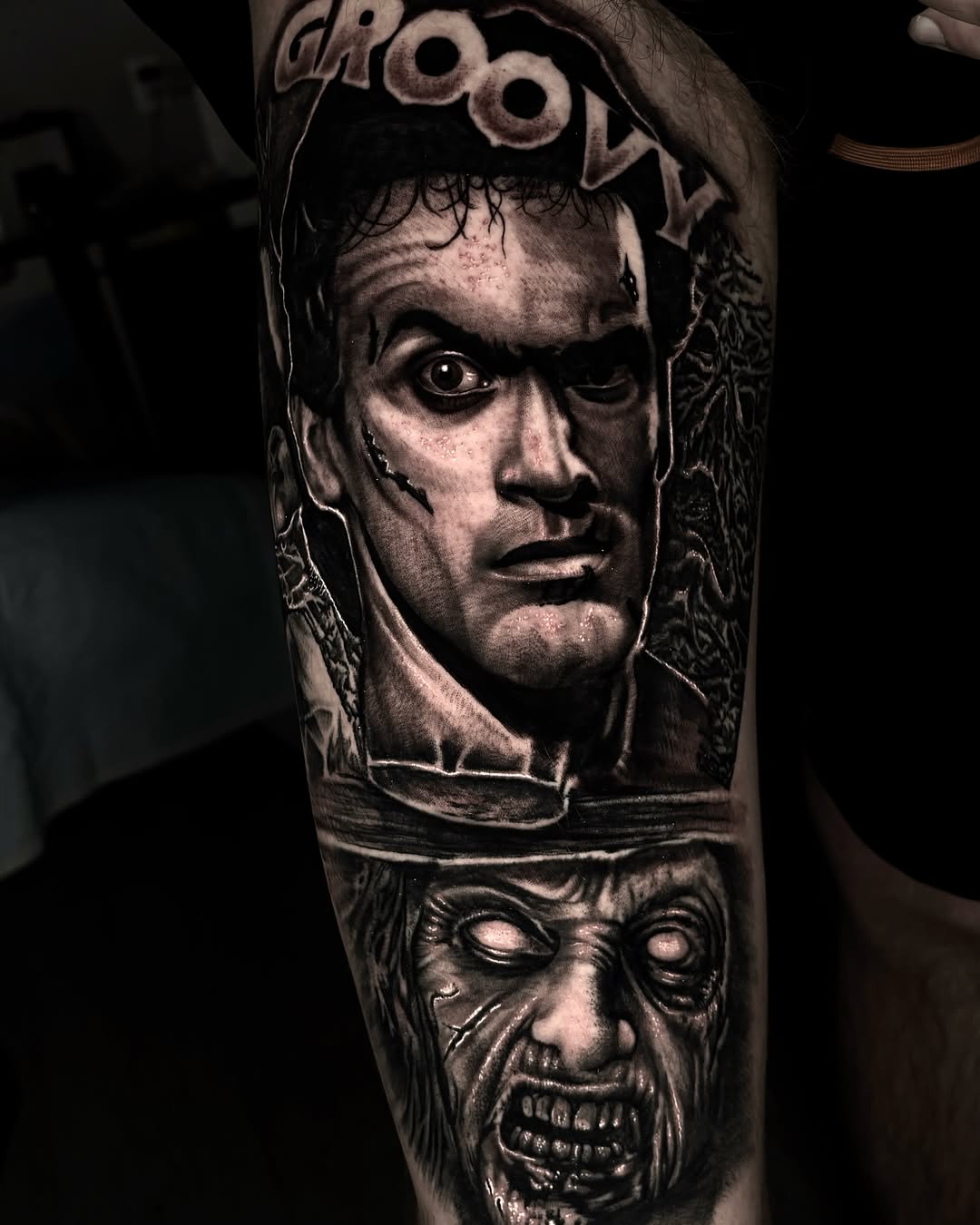Tattoo by @trevtheimpaler — black_and_grey, realism