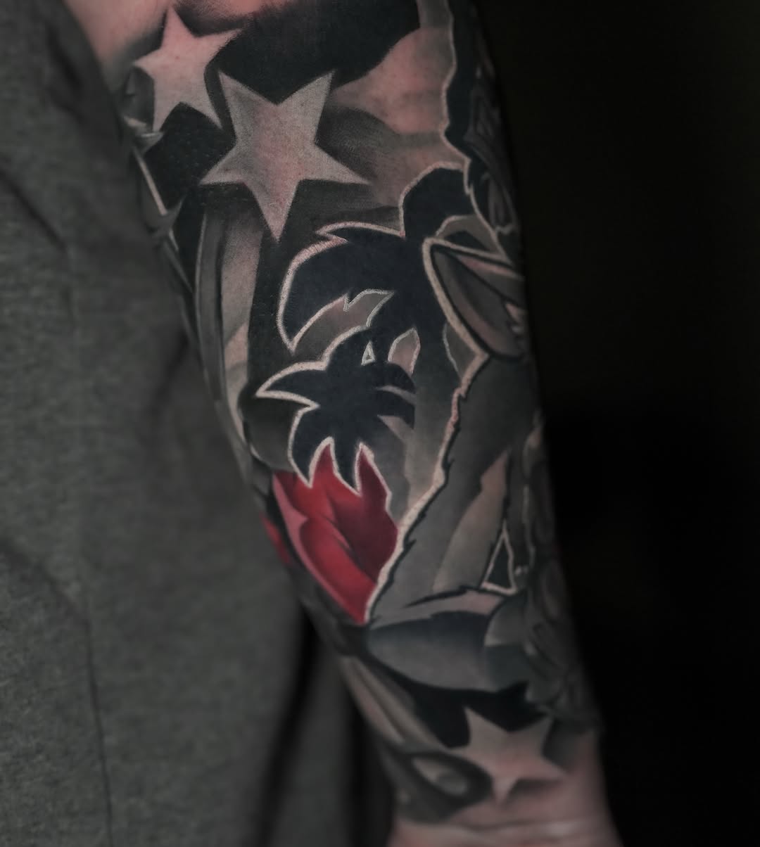 Tattoo by @hideaki.ink — black_and_grey, geometric