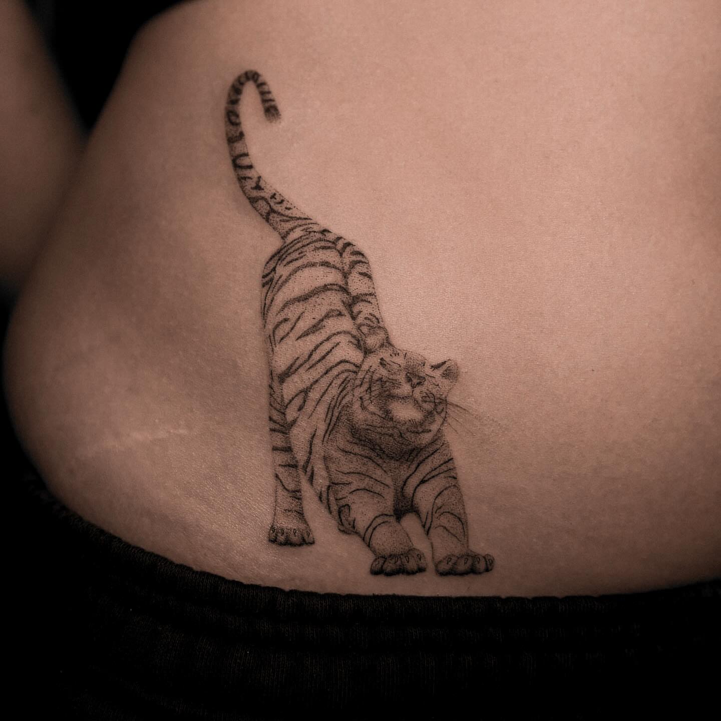 Tiger dotwork tattoo by ๐๐, Tacoma, Washington