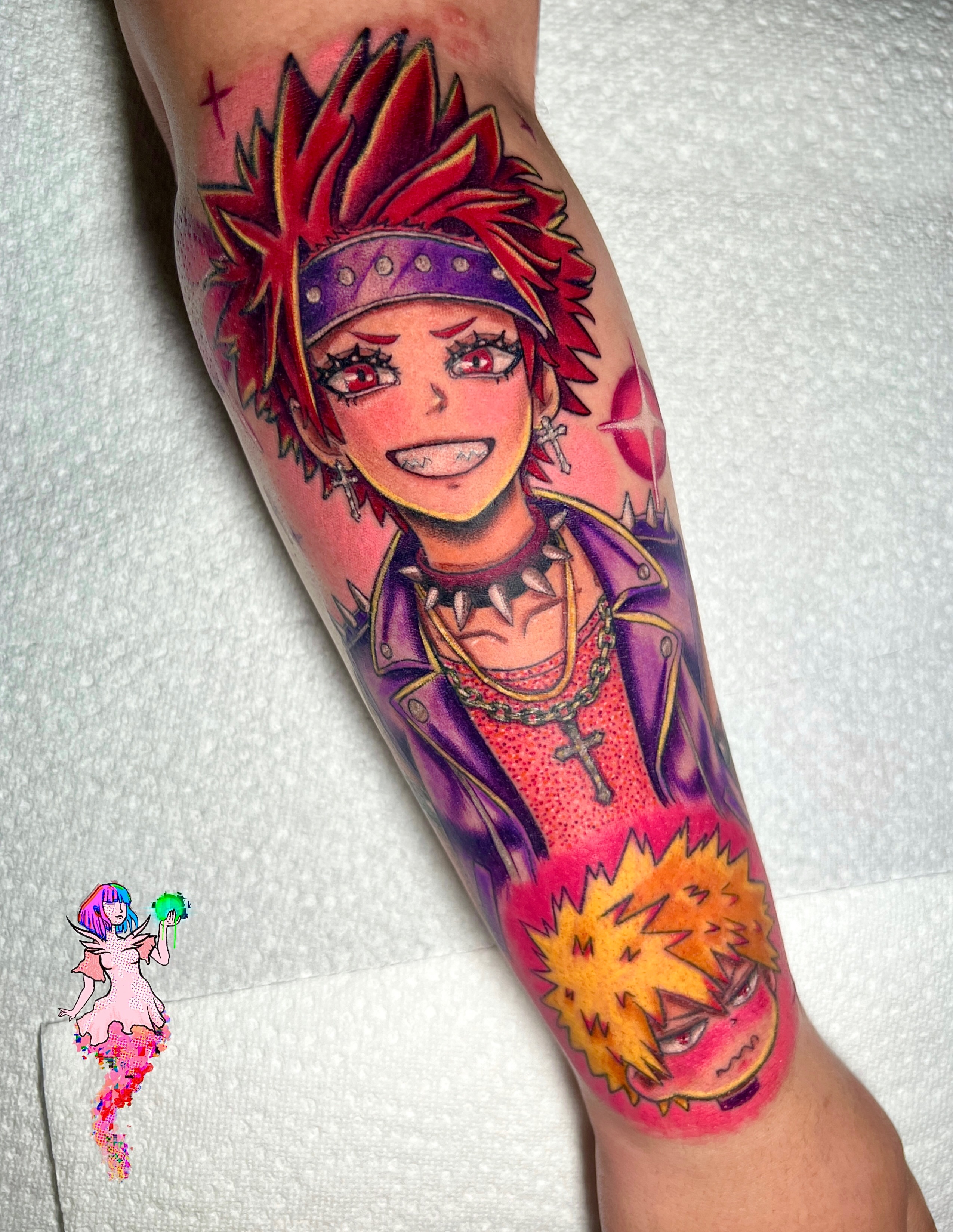 Anime character anime tattoo on the forearm by Aguaviva.uv Tattoos 🇵🇷