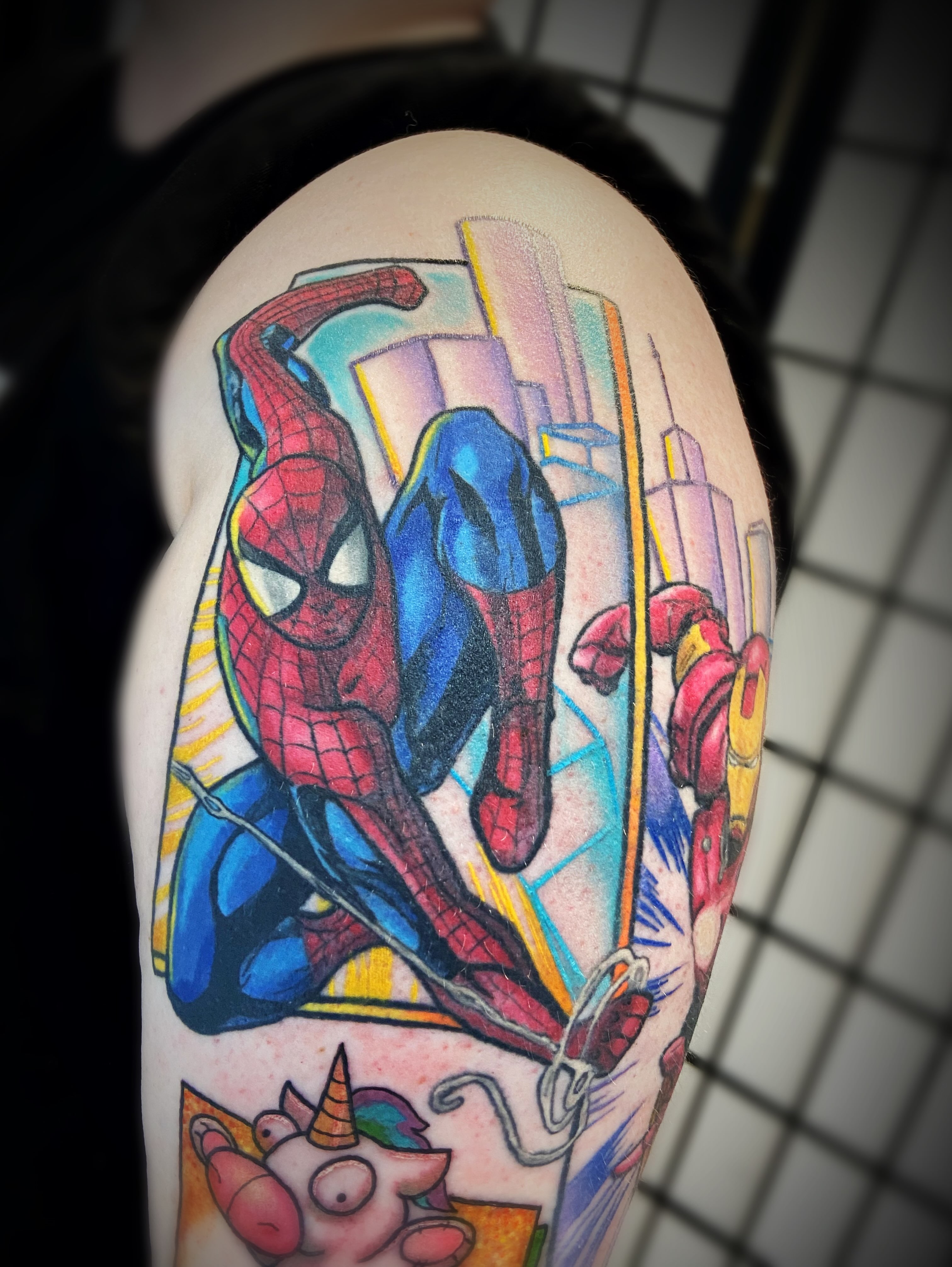 Spider-Man new school tattoo on the forearm by San Diego Tattoo Artist