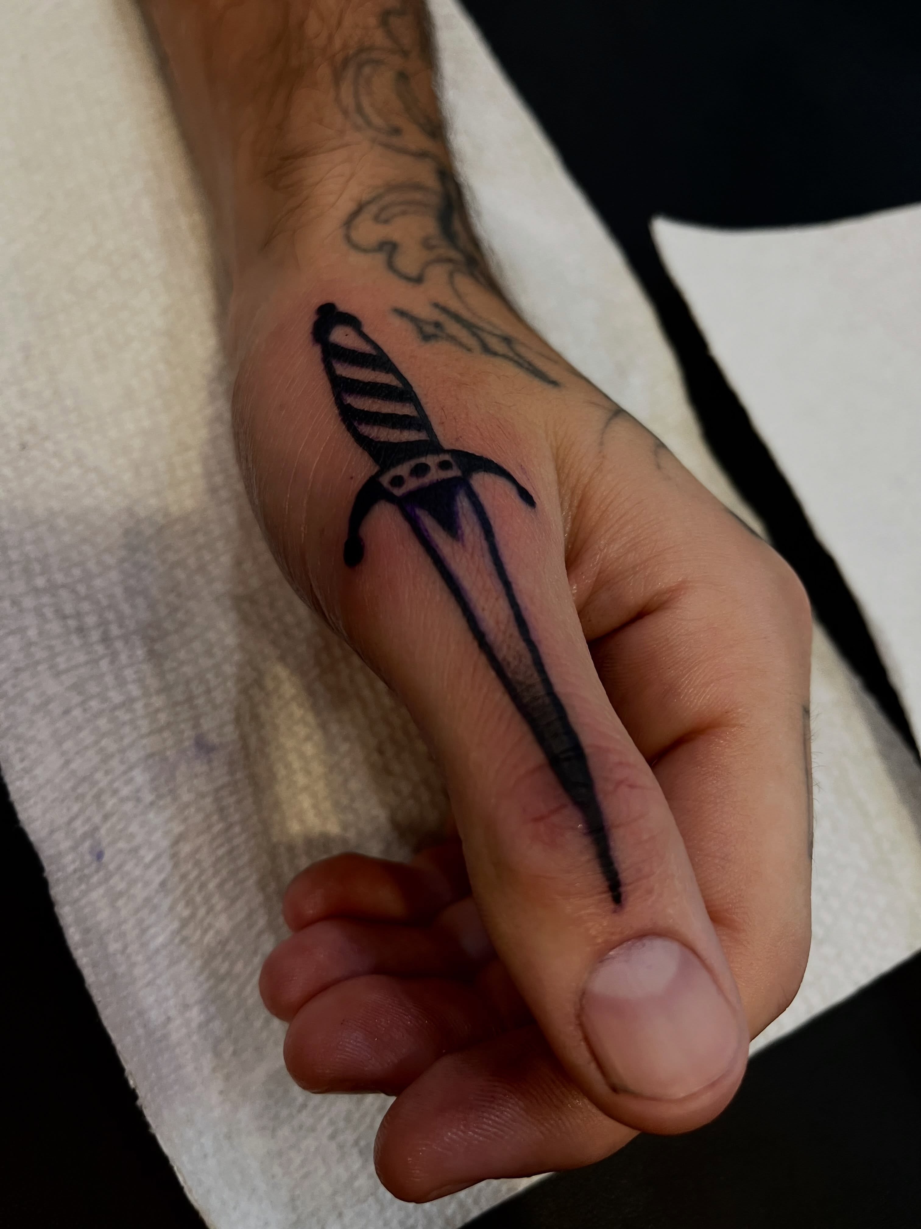 Tattoo by @bloodnfate — black_and_grey