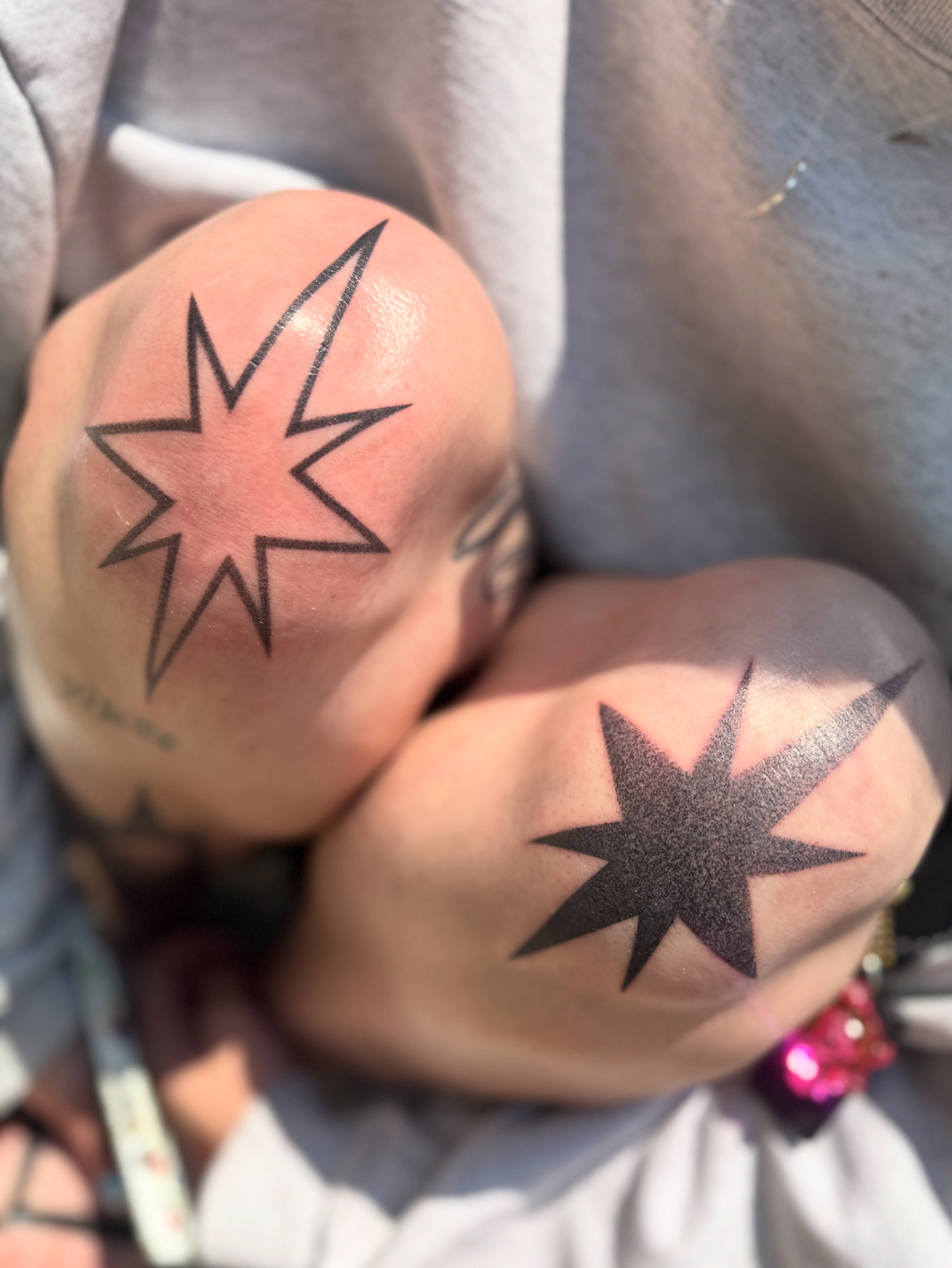 Star geometric tattoo on the shoulder by Leti