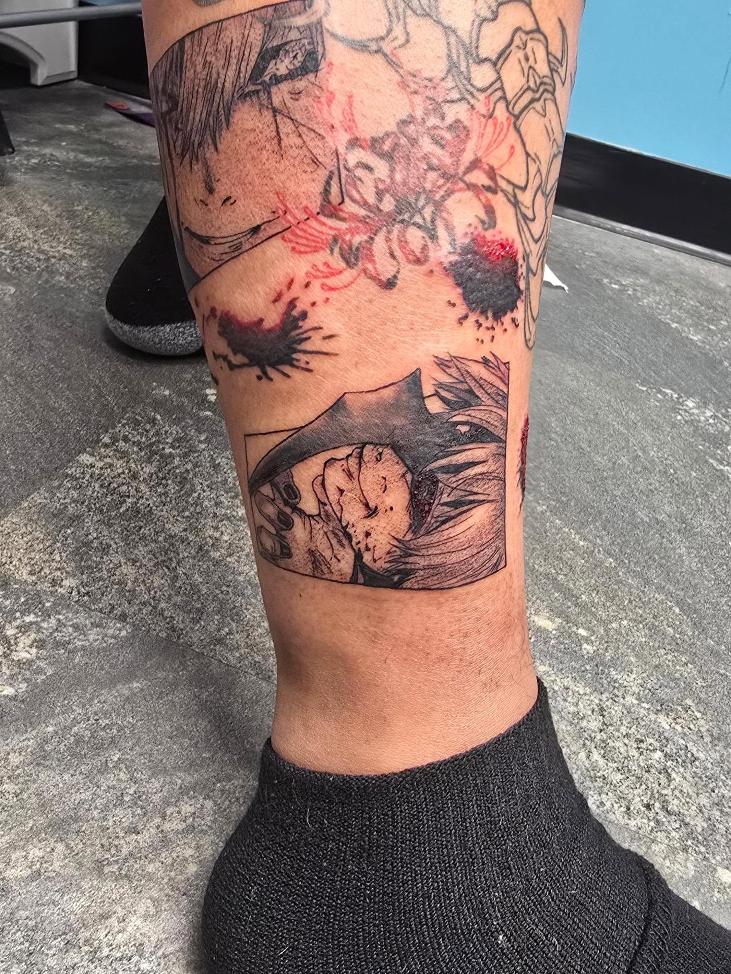 Samurai battle scene japanese irezumi tattoo on the forearm by Val Sanchez