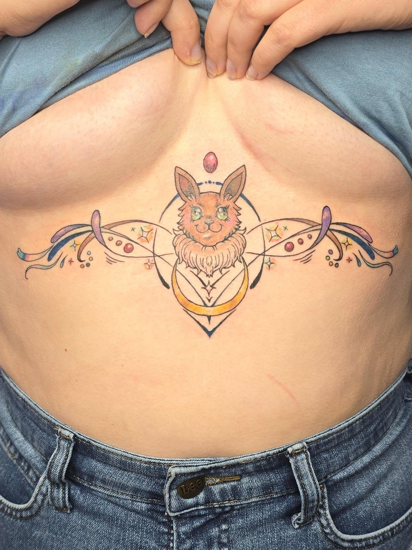 Tattoo by @foxkidstattoos — geometric, watercolor
