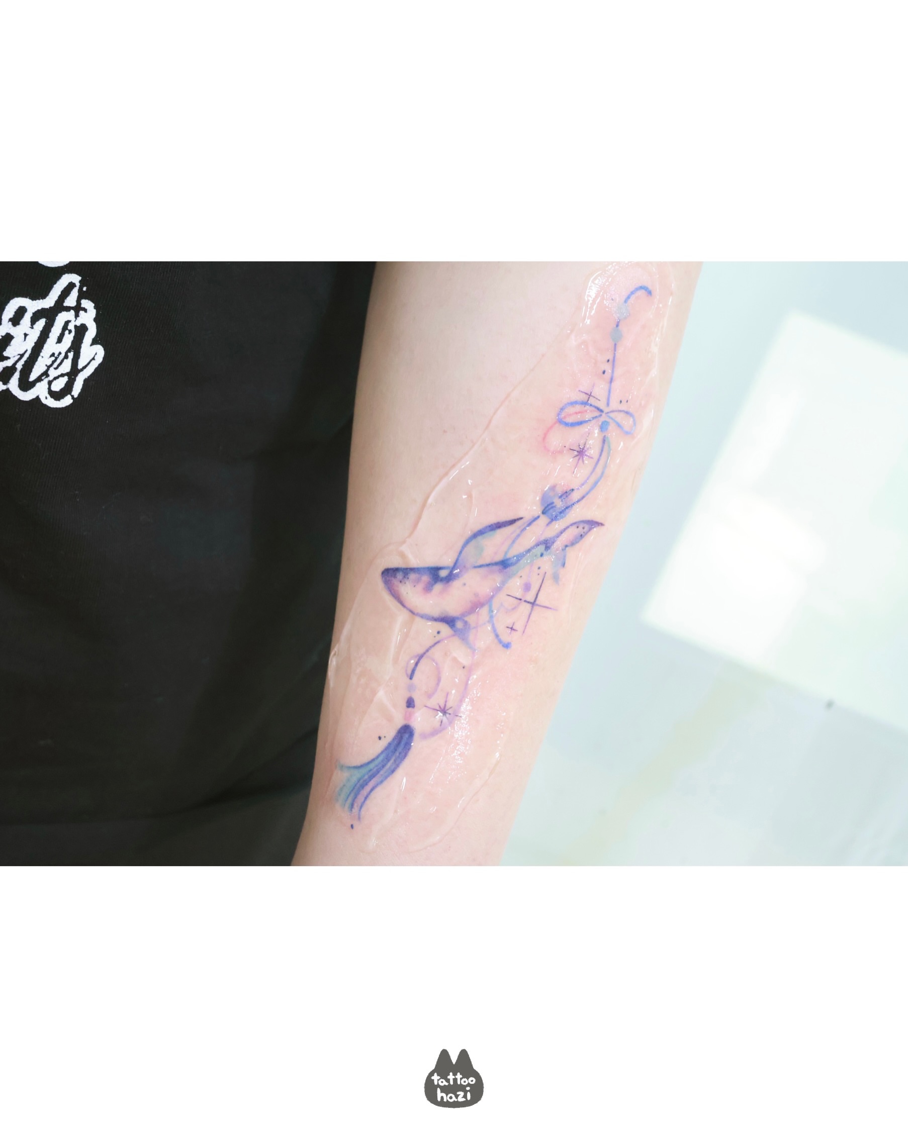 Tattoo by @tattoo_hazi — dotwork, watercolor