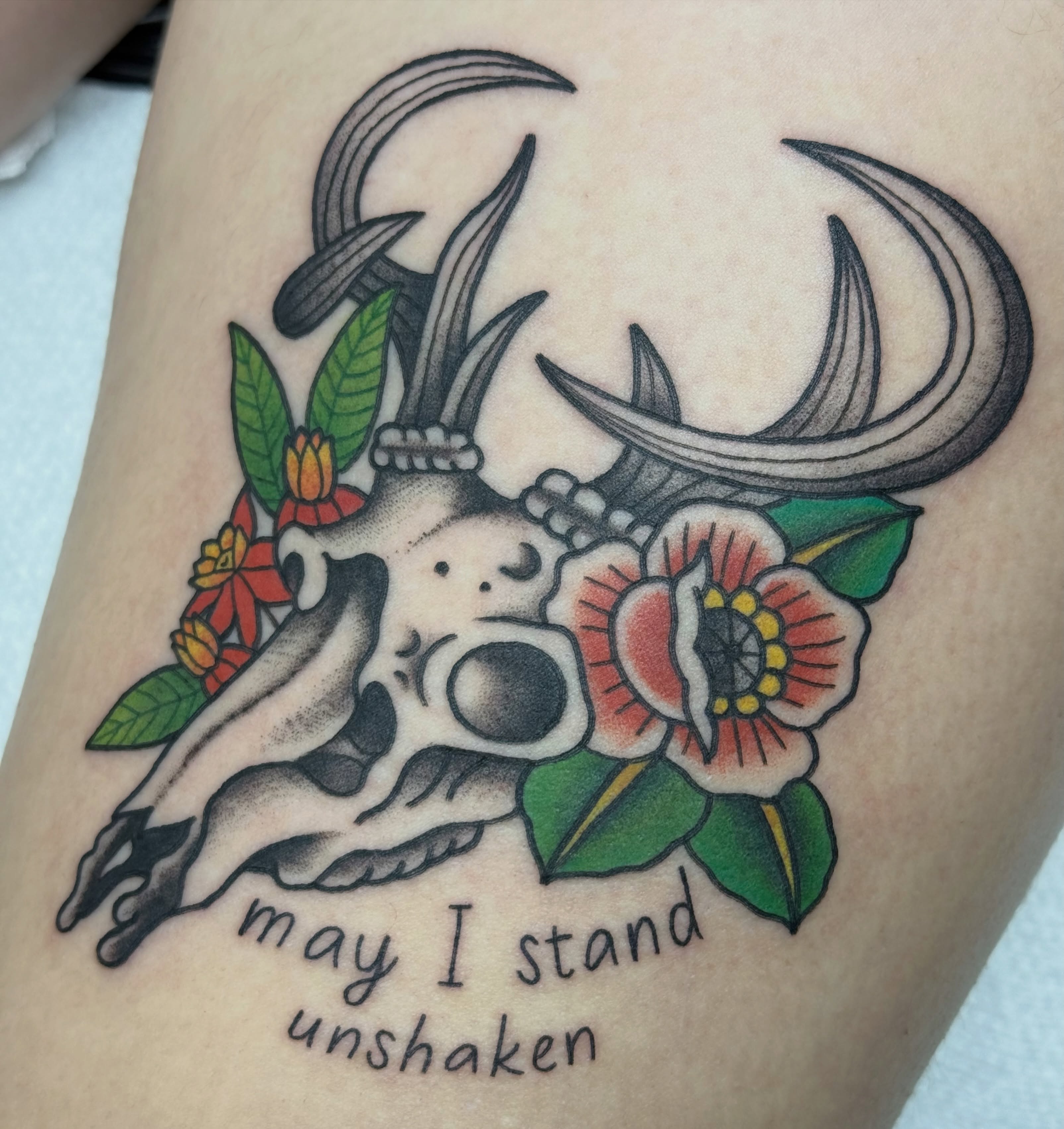 Tattoo by @kara.monstera — american_traditional, black_and_grey