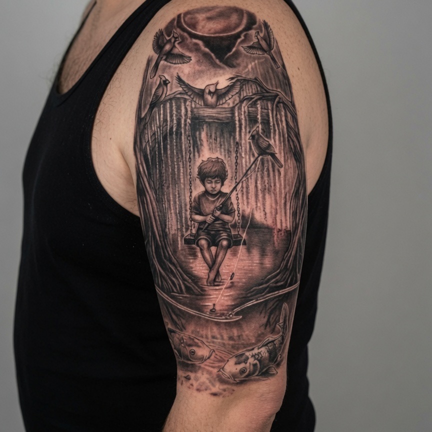 Tattoo by @damoer_tattoo — black_and_grey, realism