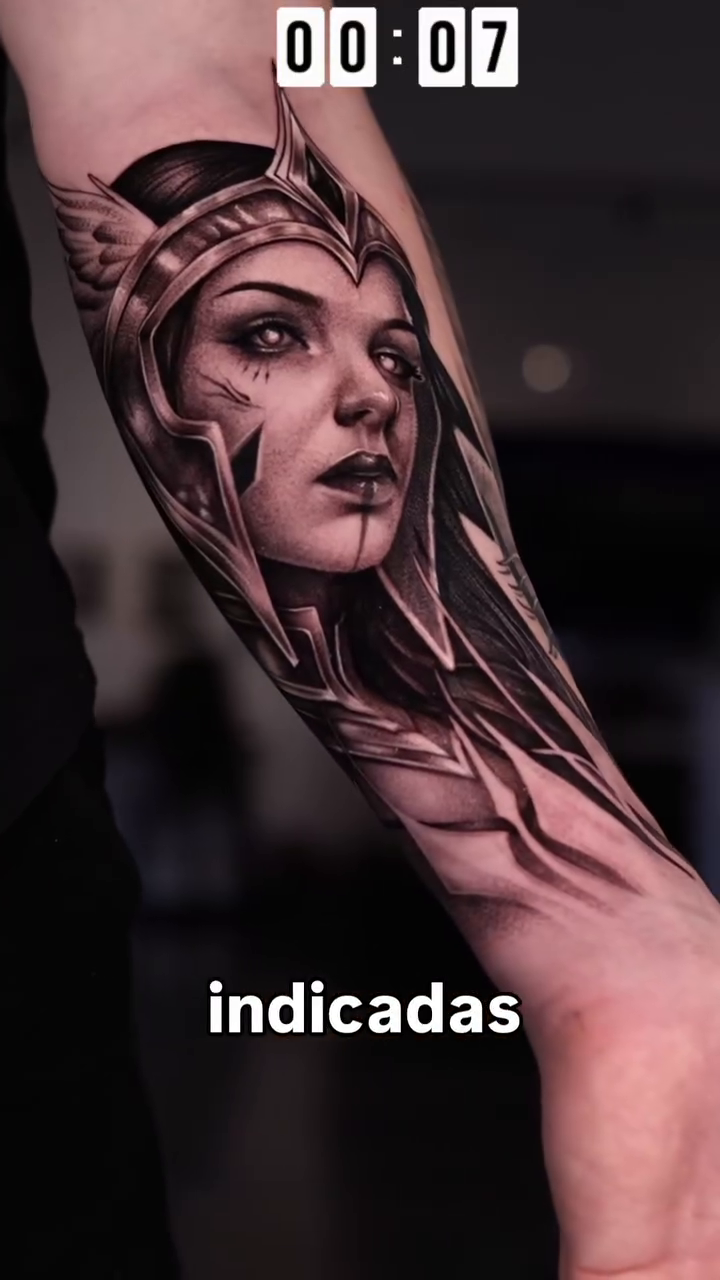 Woman warrior portrait realism tattoo by Vicman Tattoo