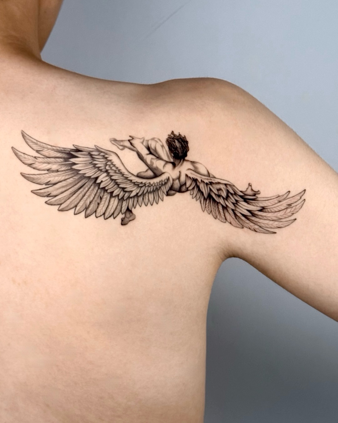 Tattoo by @tattooist_blanc — black_and_grey