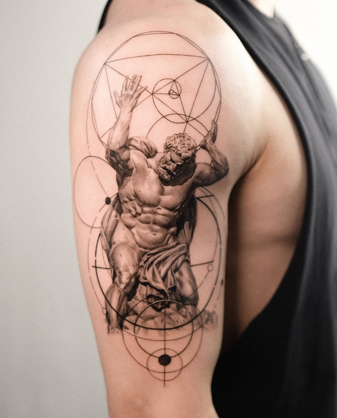 Tattoo by @blackbird_tattooer — realism, geometric