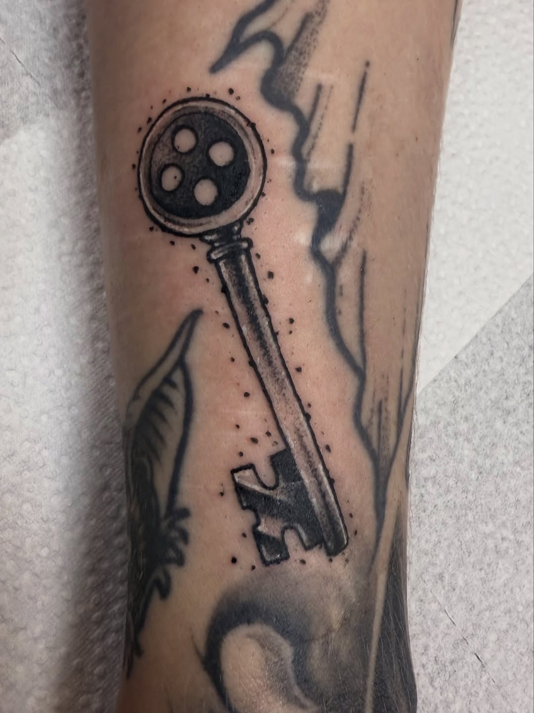 Tattoo by @bennwho_tattoo — black_and_grey, illustrative