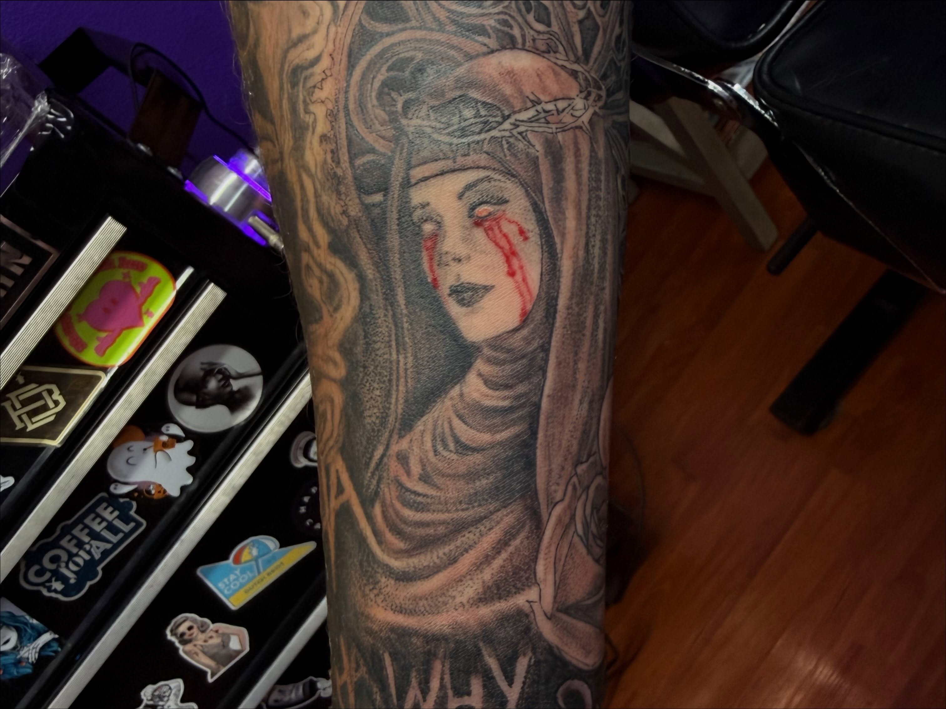 Tattoo by @tosh.pointo.tattoos — realism, dark_realism