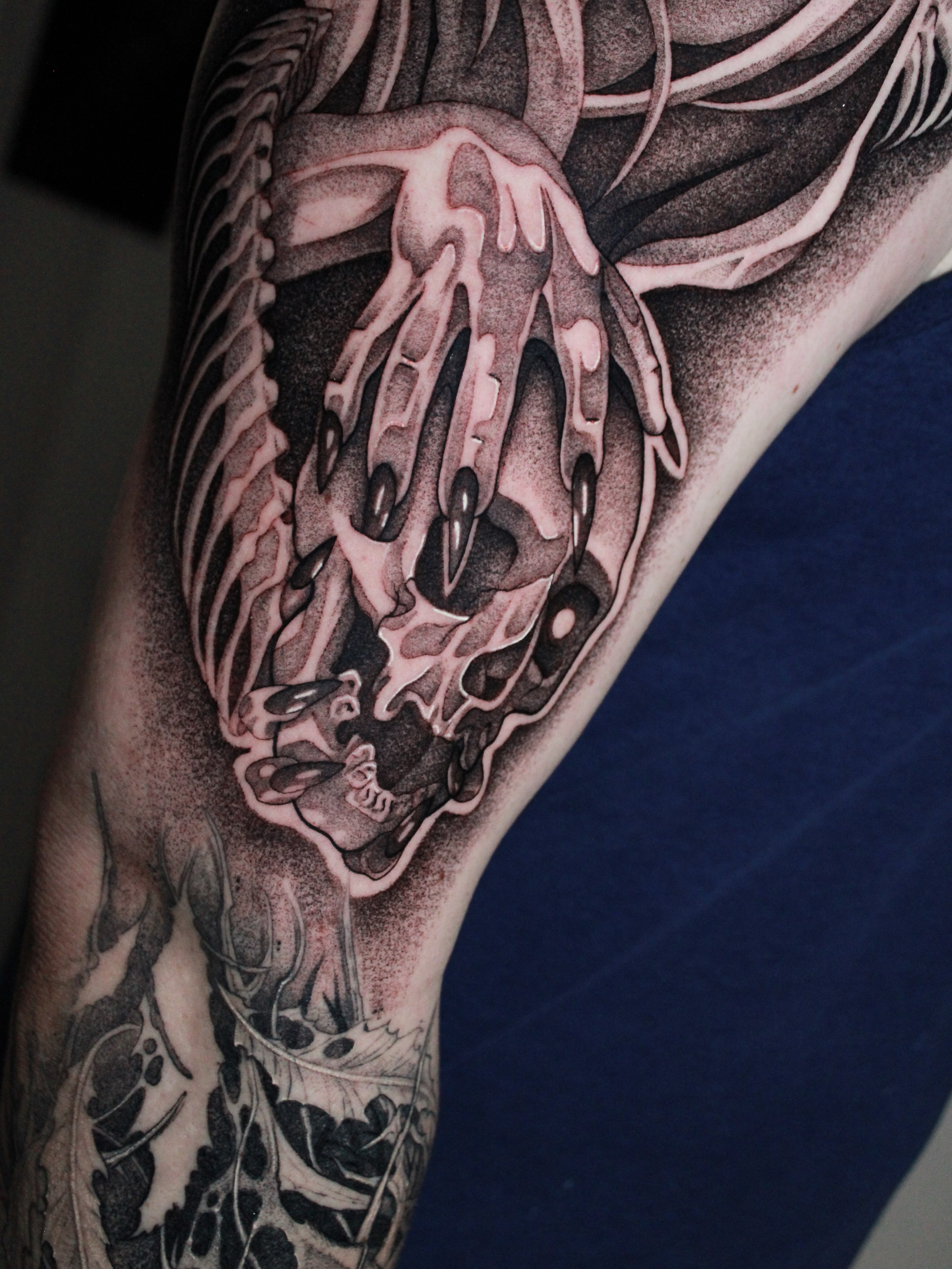 Skeleton hand realism tattoo on the forearm by 𝕵𝖎𝖒𝖎 𝕯𝖊𝕽𝖔𝖘𝖆🥀, Everett, Washington