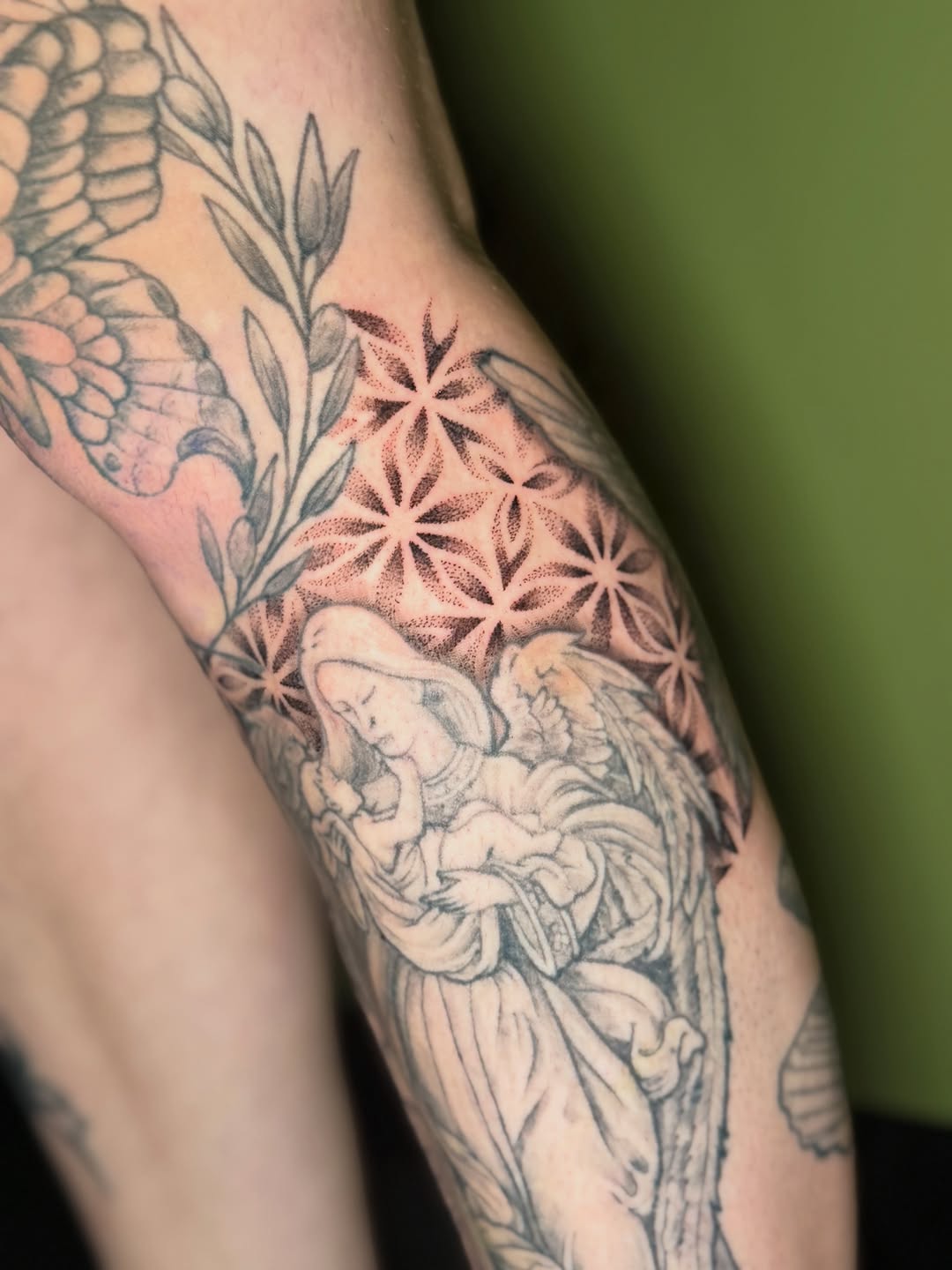 Tattoo by @sumsumtattoos — dotwork, black_and_grey