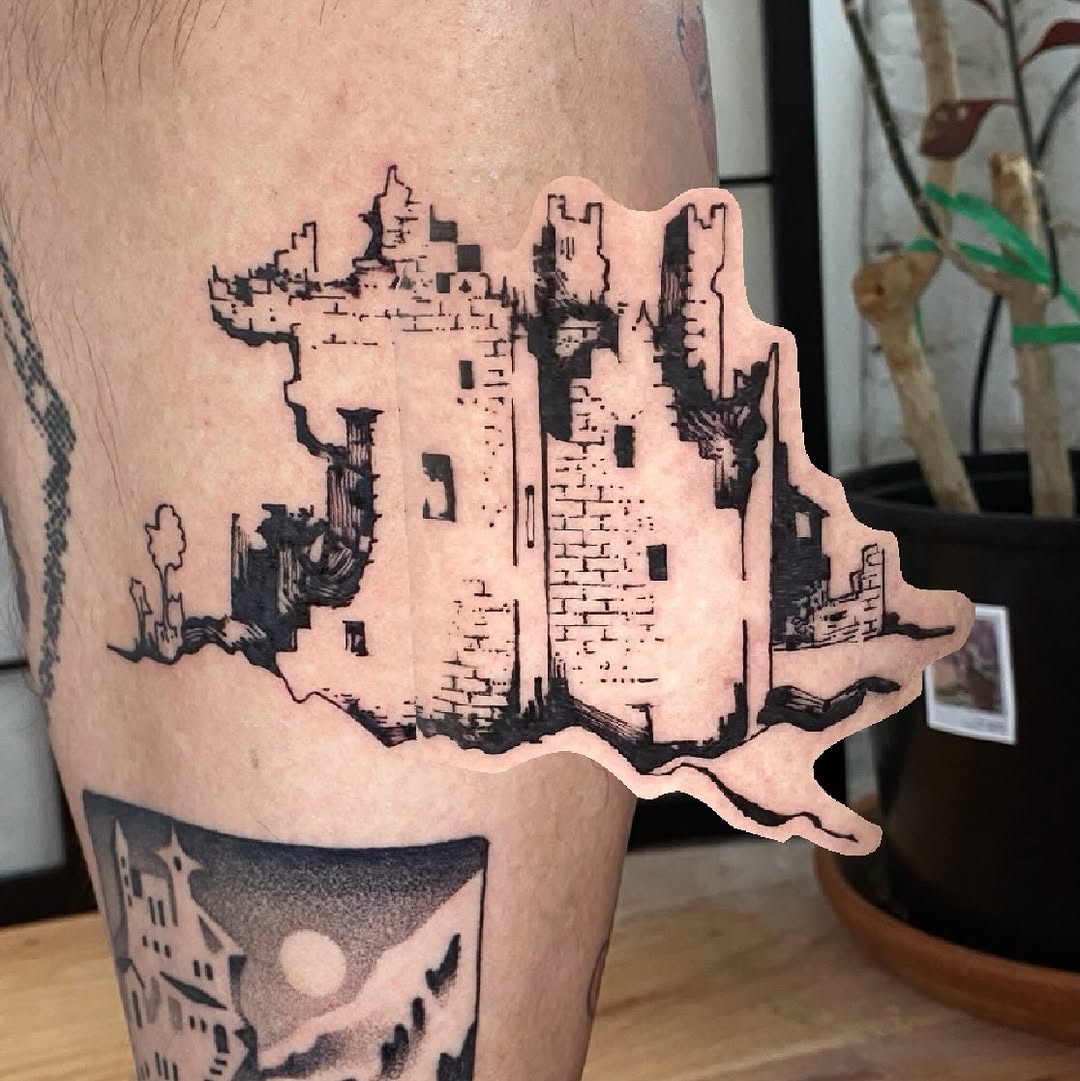 Tattoo by @woodniptat — illustrative, black_and_grey