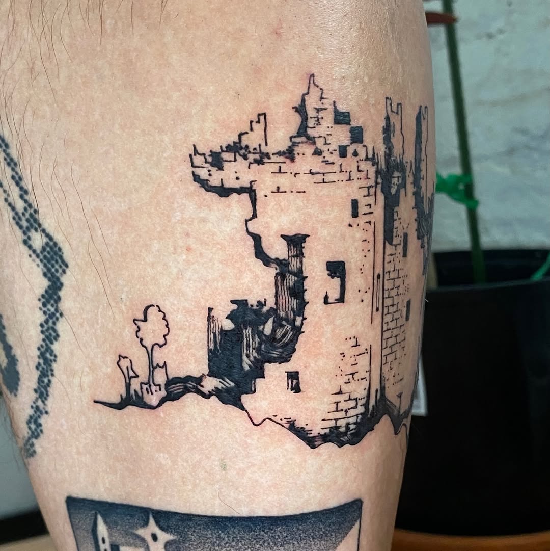 Tattoo by @woodniptat — illustrative, black_and_grey