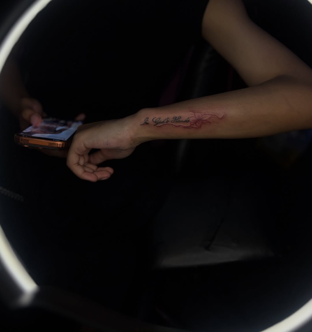 Spider dotwork tattoo on the forearm by Winter j