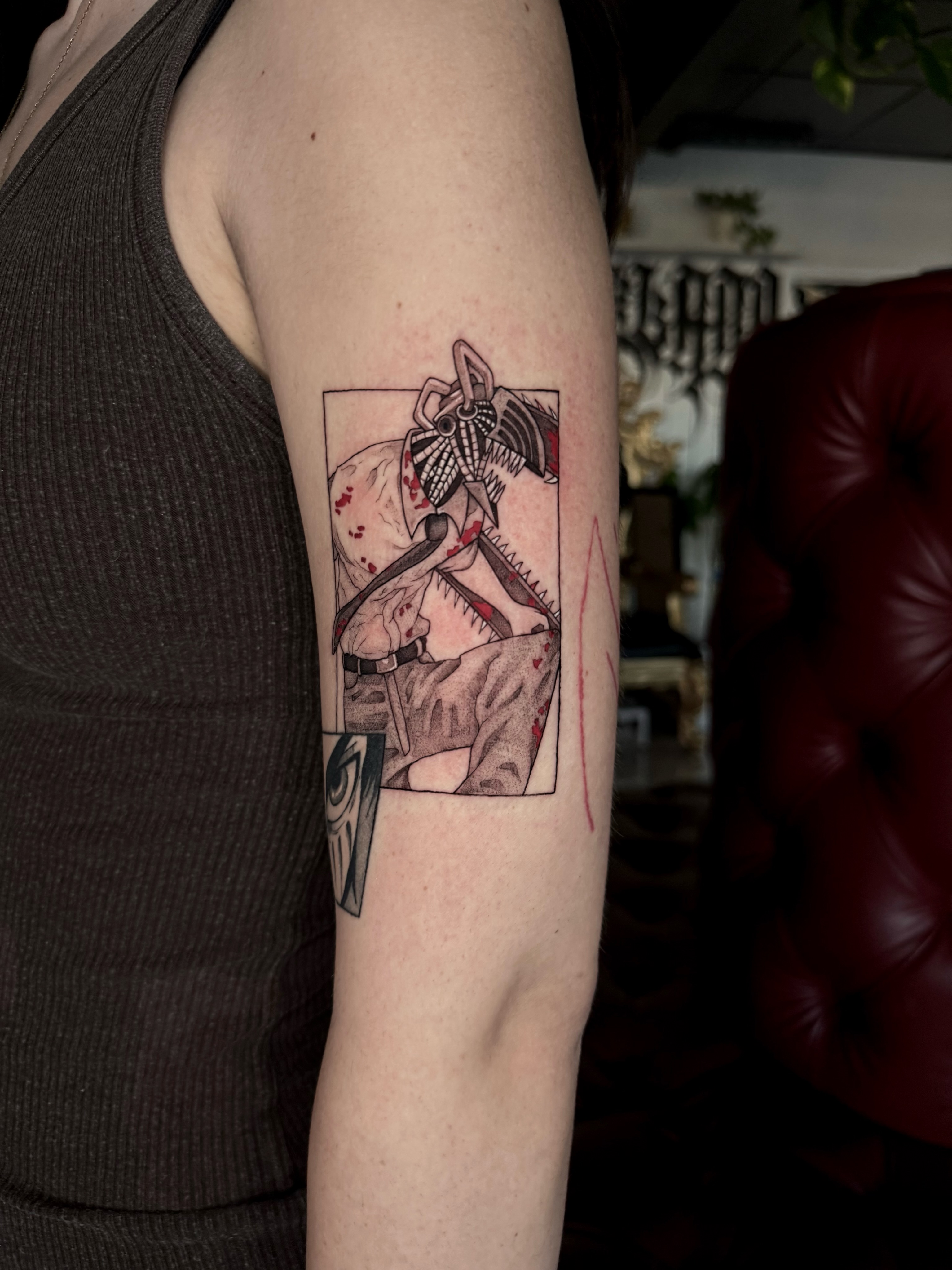 Anime character anime tattoo on the forearm by Gillian Norland, Las Vegas, Nevada