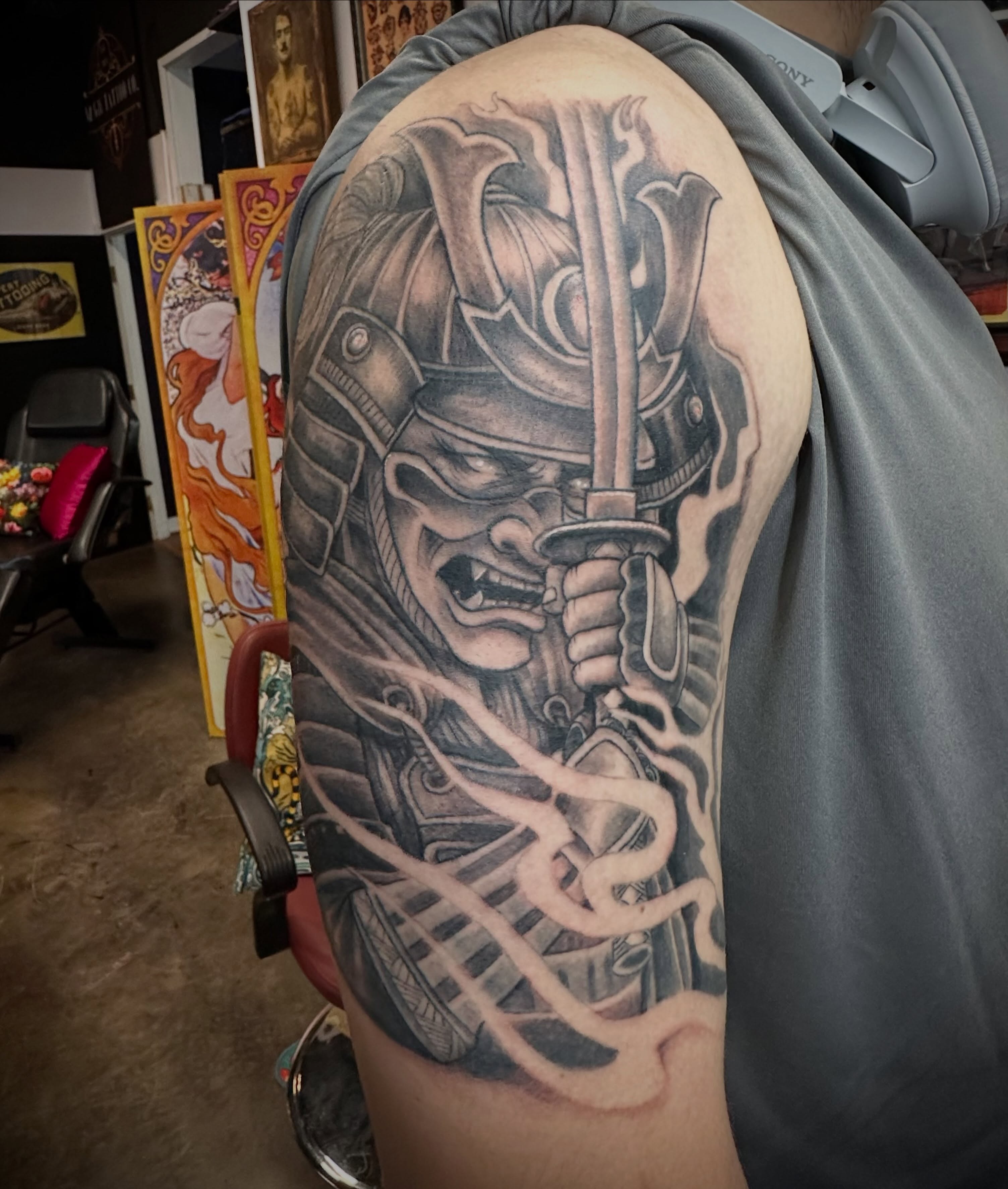 Tattoo by @chrisgraytattoos — black_and_grey, realism