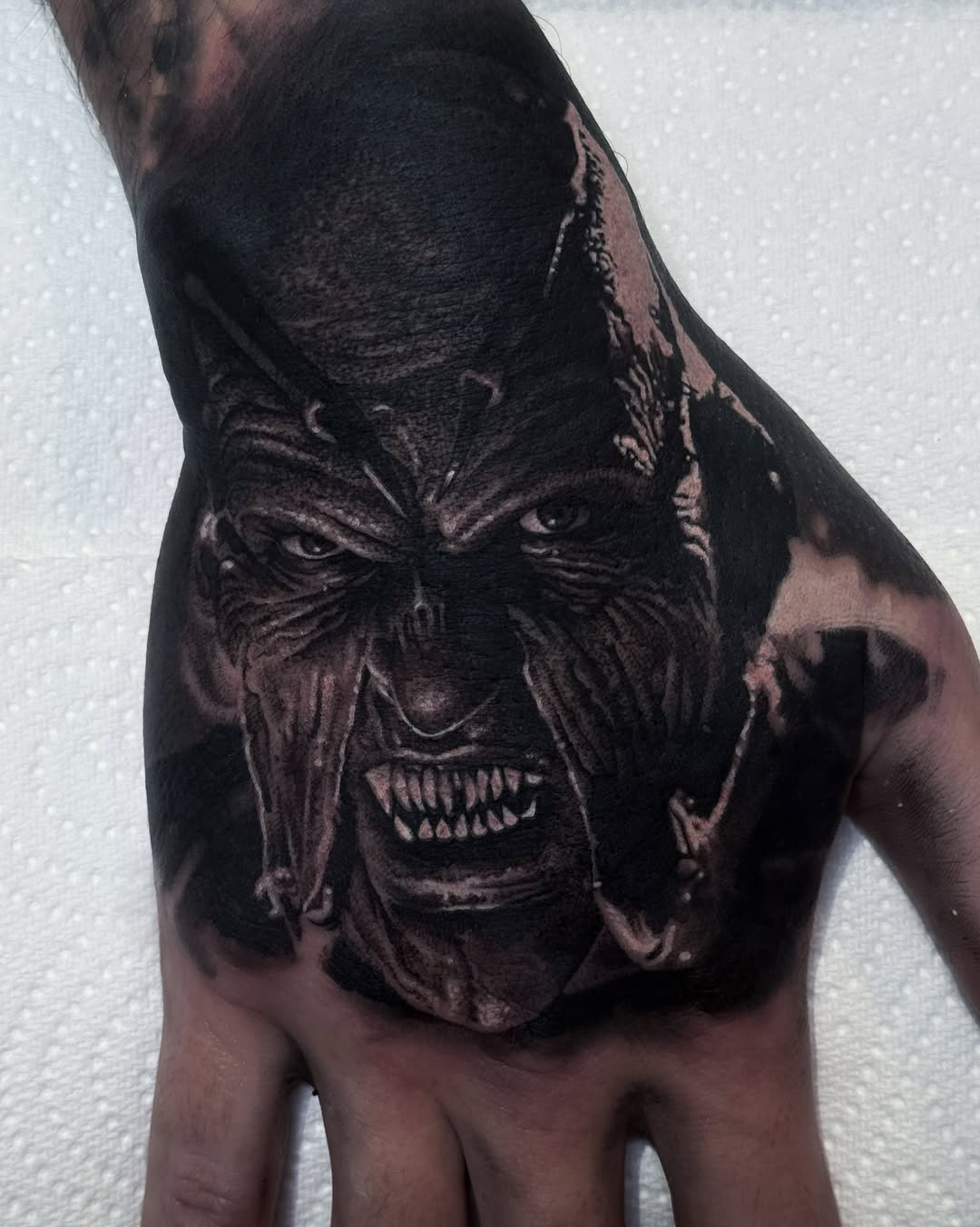 Tattoo by @rikkileetattoo — realism, black_and_grey
