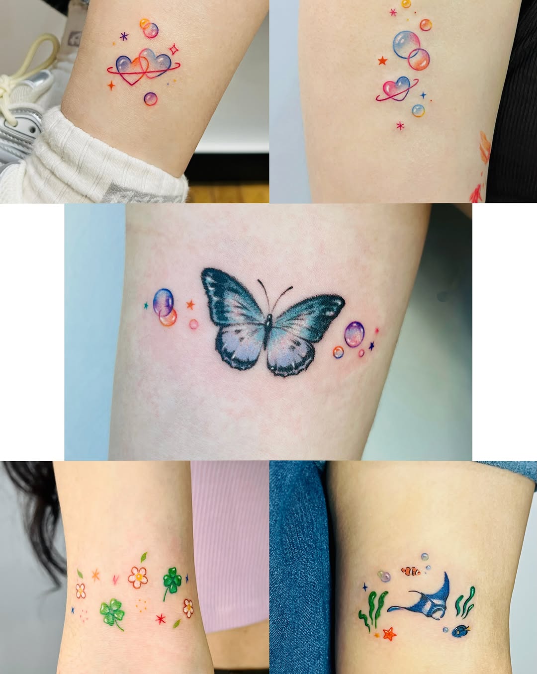Butterfly watercolor tattoo on the forearm by Purinn