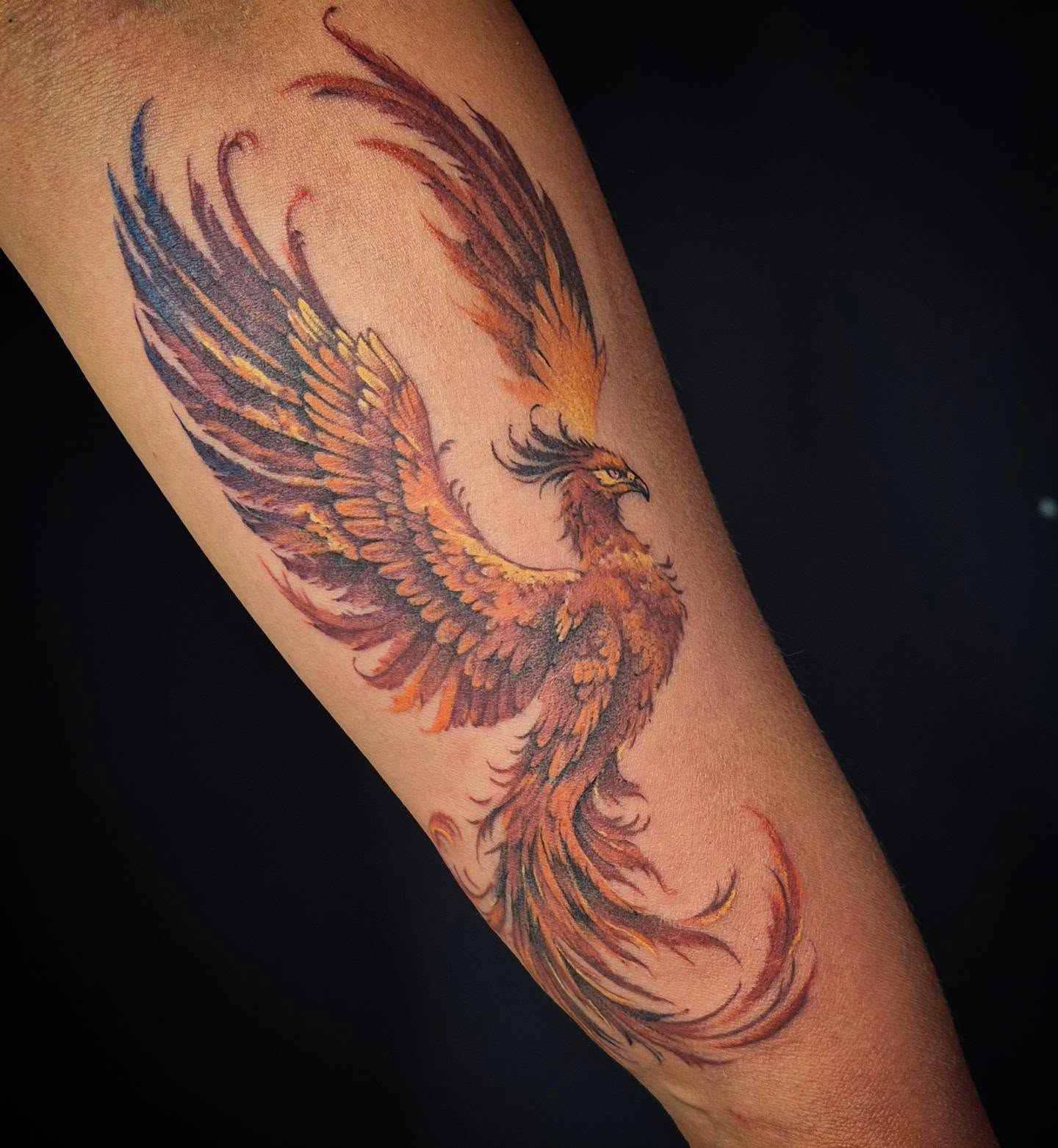 Phoenix new school tattoo on the forearm by Тату Херсон _ Kherson tattoo, Kherson