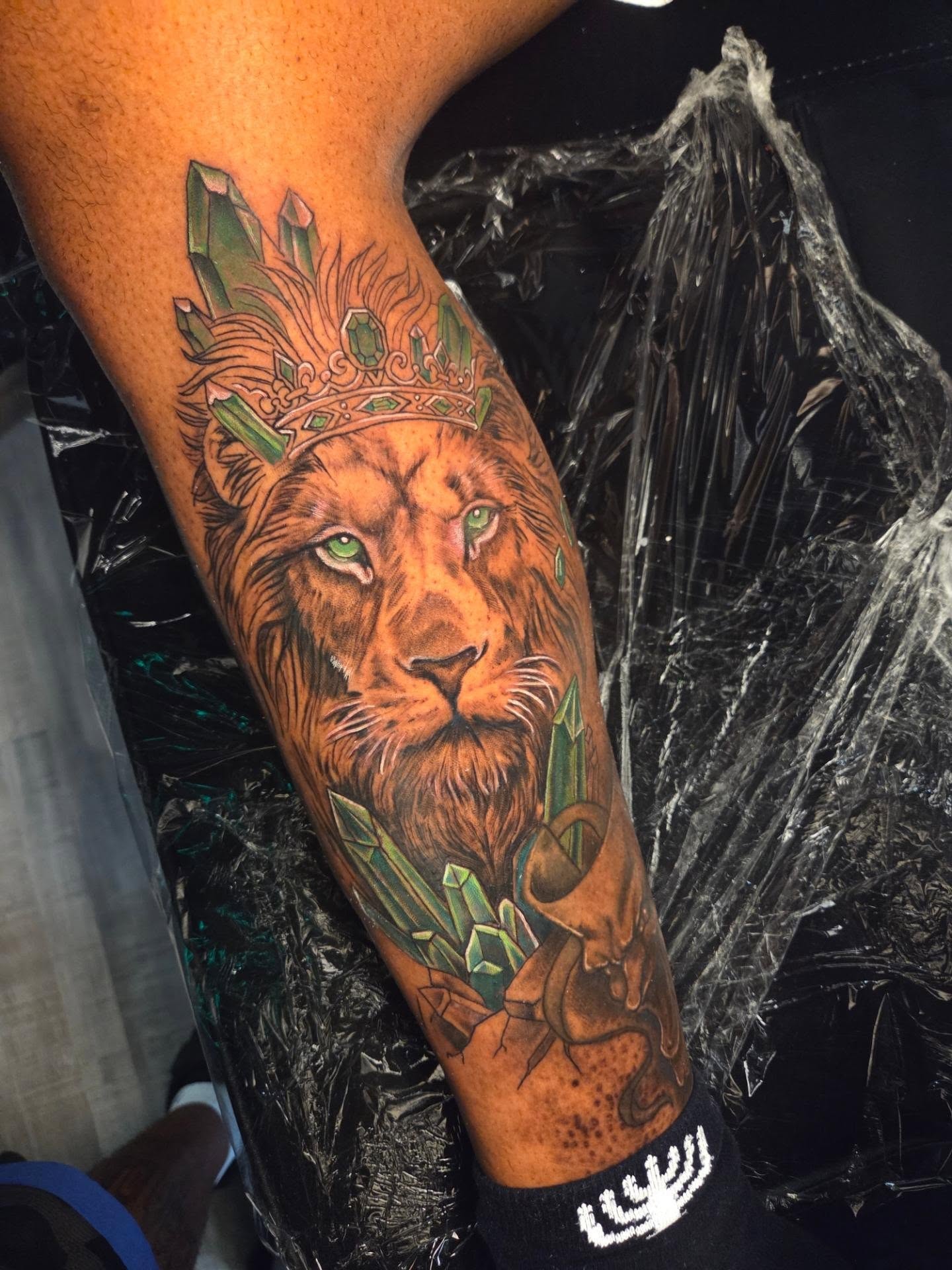 Lion realism tattoo on the forearm by Klazzik Mayfield, Fort Lauderdale, Florida