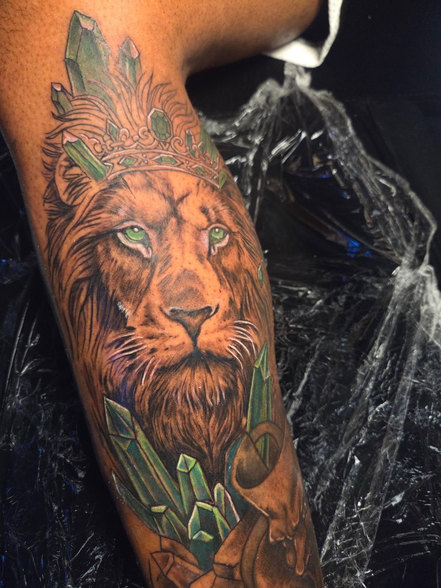 Lion realism tattoo on the forearm by Klazzik Mayfield, Fort Lauderdale, Florida