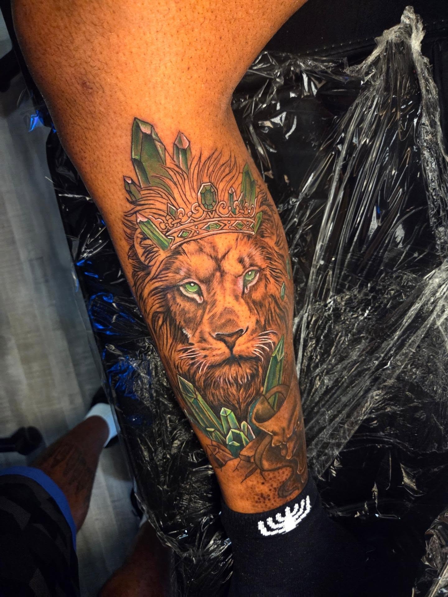 Lion realism tattoo on the forearm by Klazzik Mayfield, Fort Lauderdale, Florida