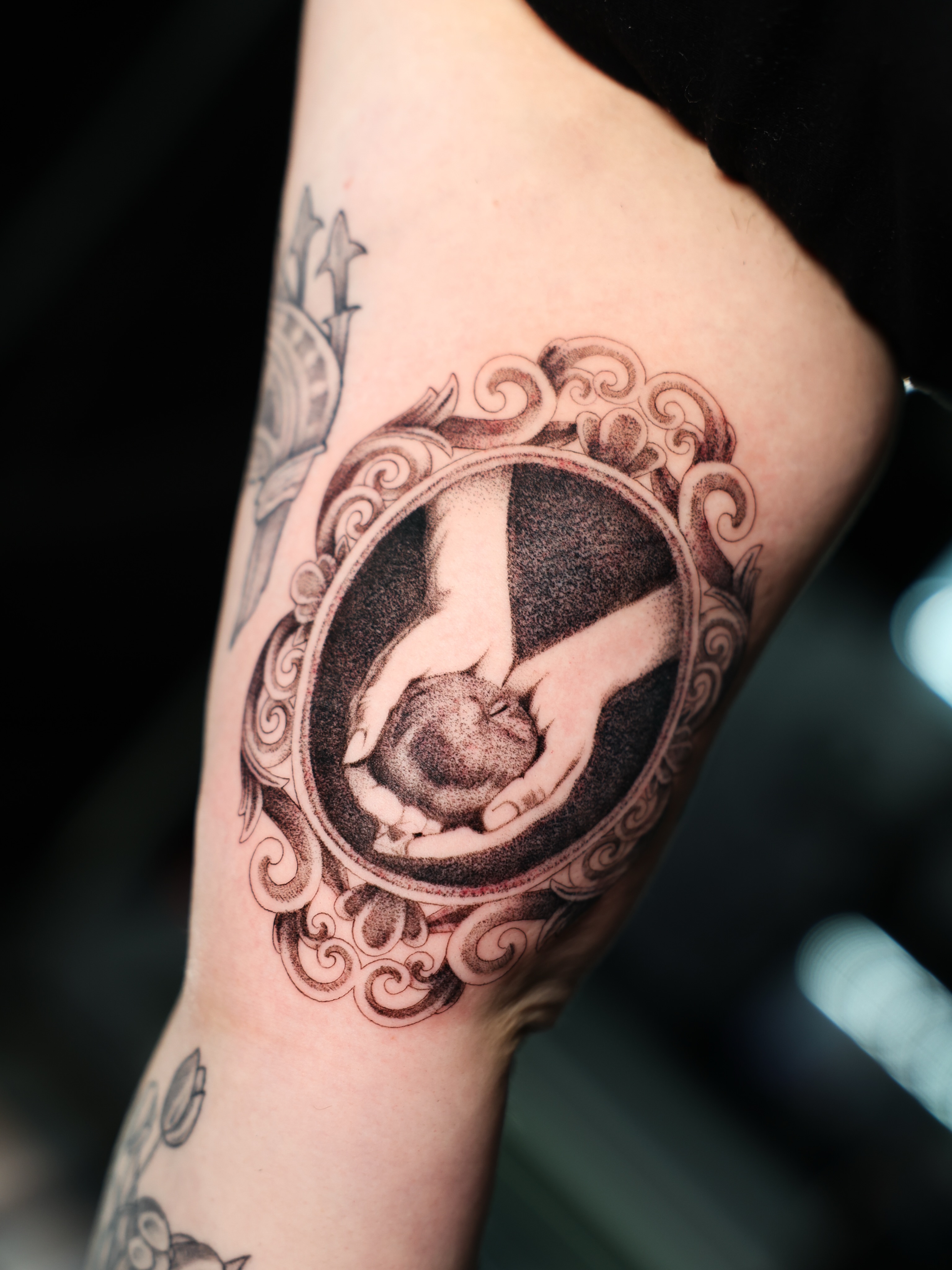 Tattoo by @hb_tattooer — dotwork, realism