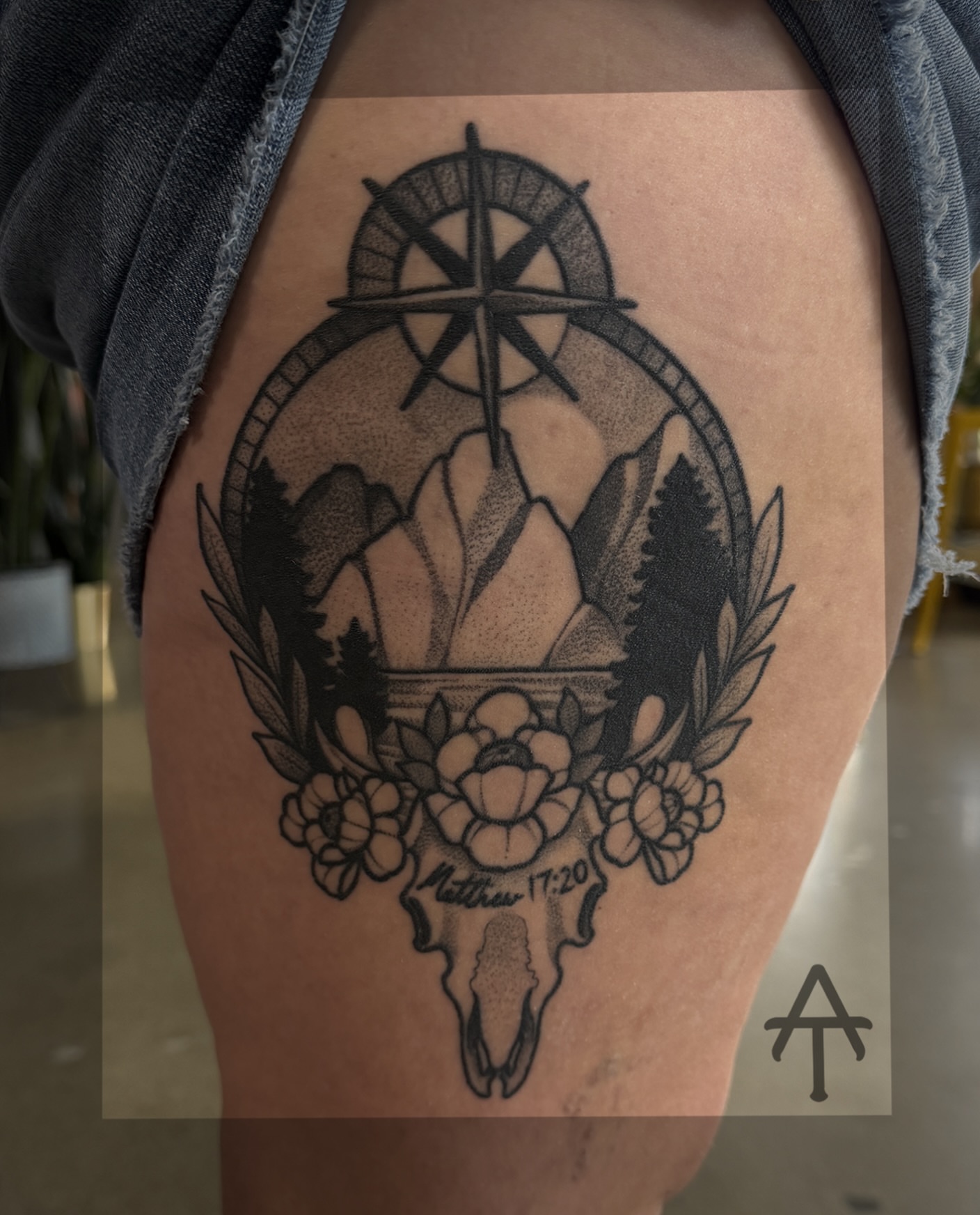 Tattoo by @chrisdobransky — black_and_grey, dotwork