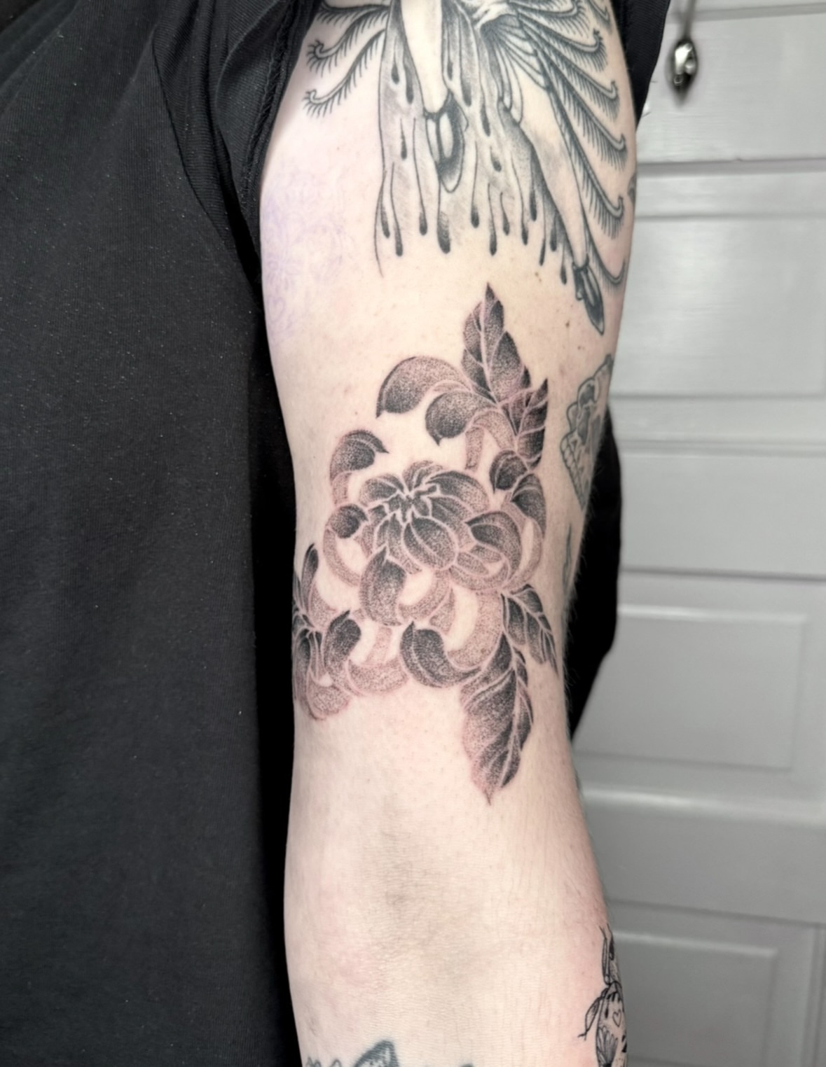 Tattoo by @nuclearhearttattoos — dotwork