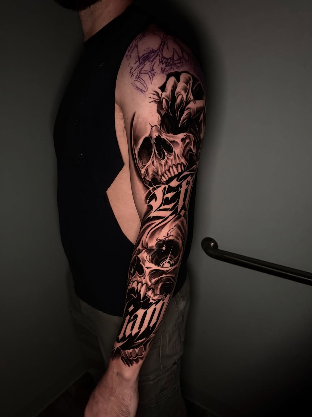 Tattoo by @shellzinkz — black_and_grey, realism