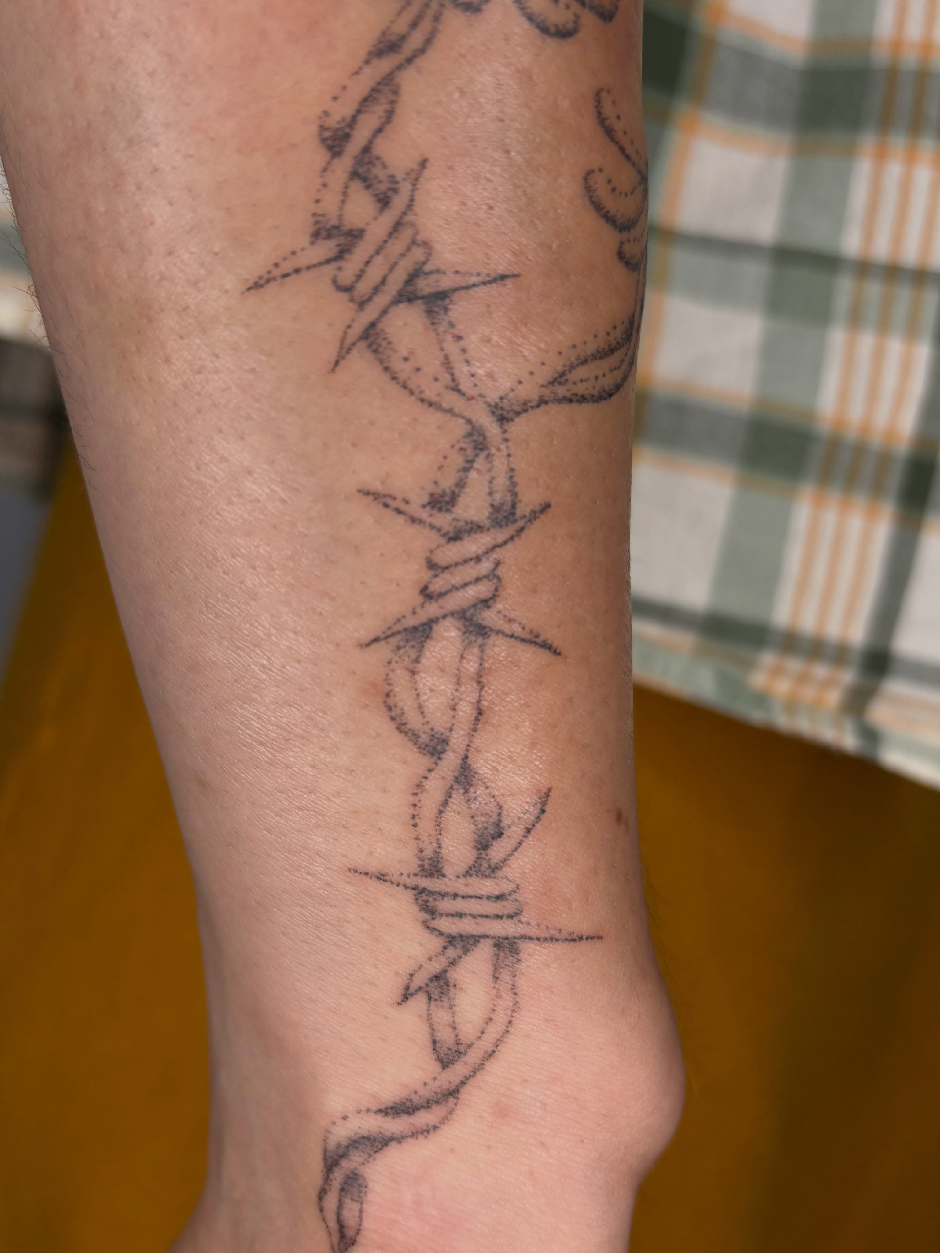 Barbed wire black and grey tattoo on the forearm by sabrina ✿ ◔ ں ◔ ✿ san francisco tattoo!