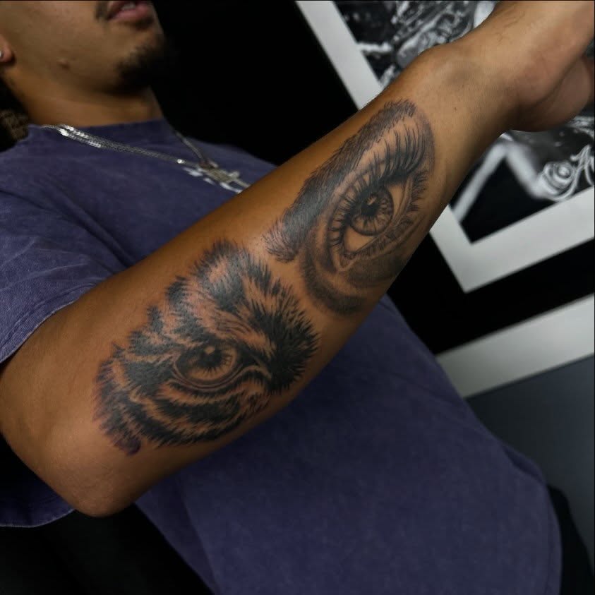 Tattoo by @mena_tats — realism, black_and_grey