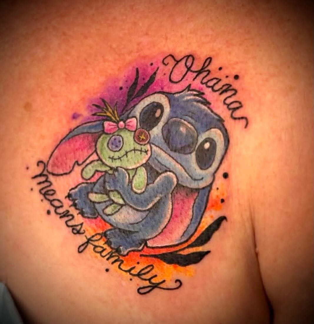 Tattoo by @acmtattoo — dotwork, anime
