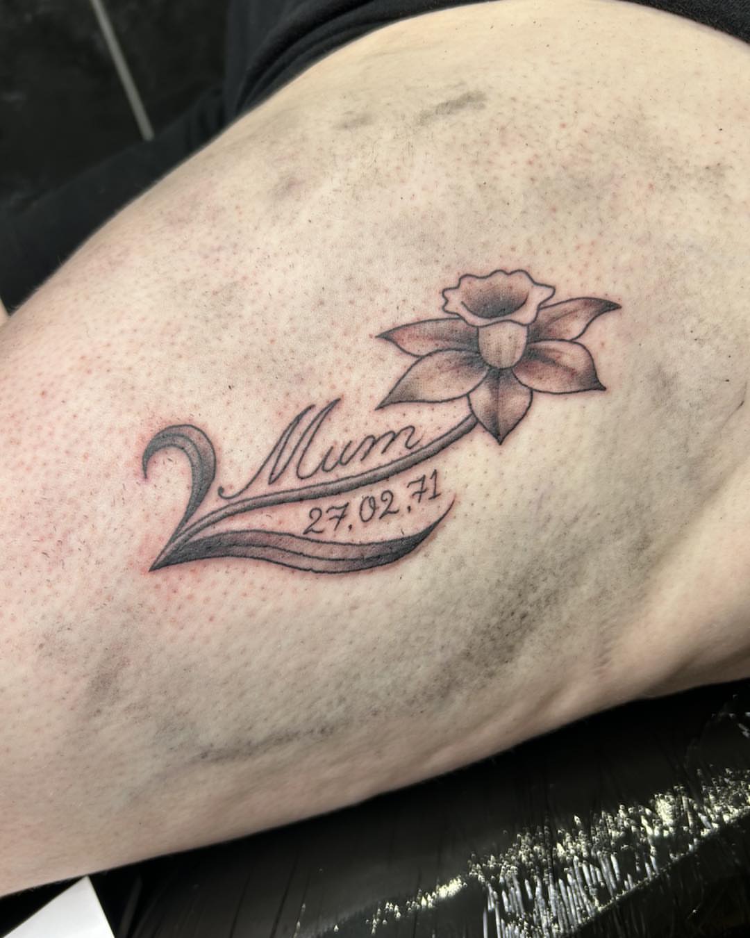 Tattoo by @darren_room5_spencer — black_and_grey