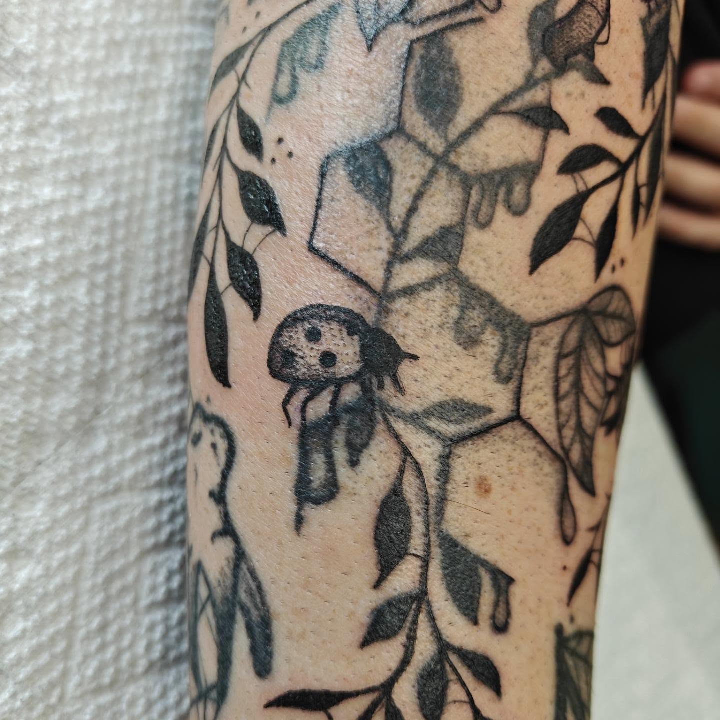 Tattoo by @eightleggedmeg — black_and_grey