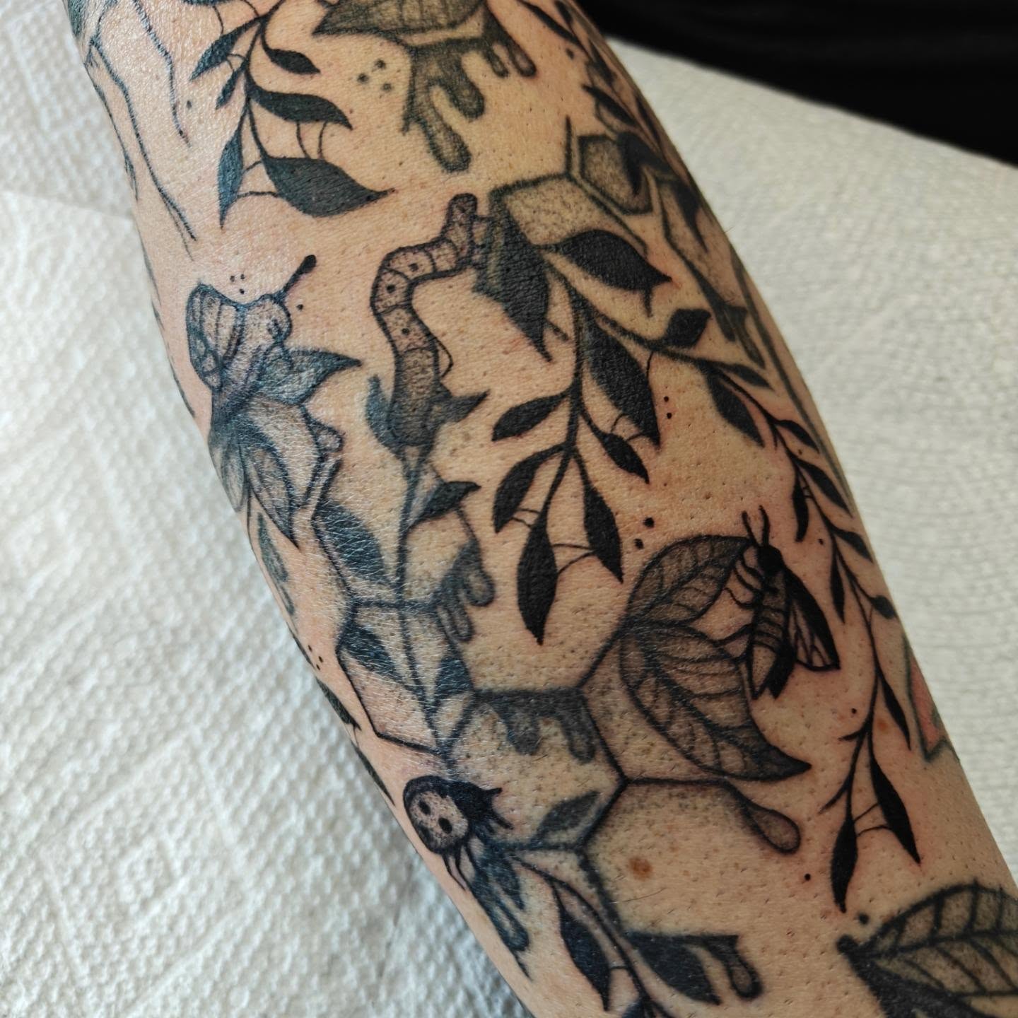 Tattoo by @eightleggedmeg — black_and_grey