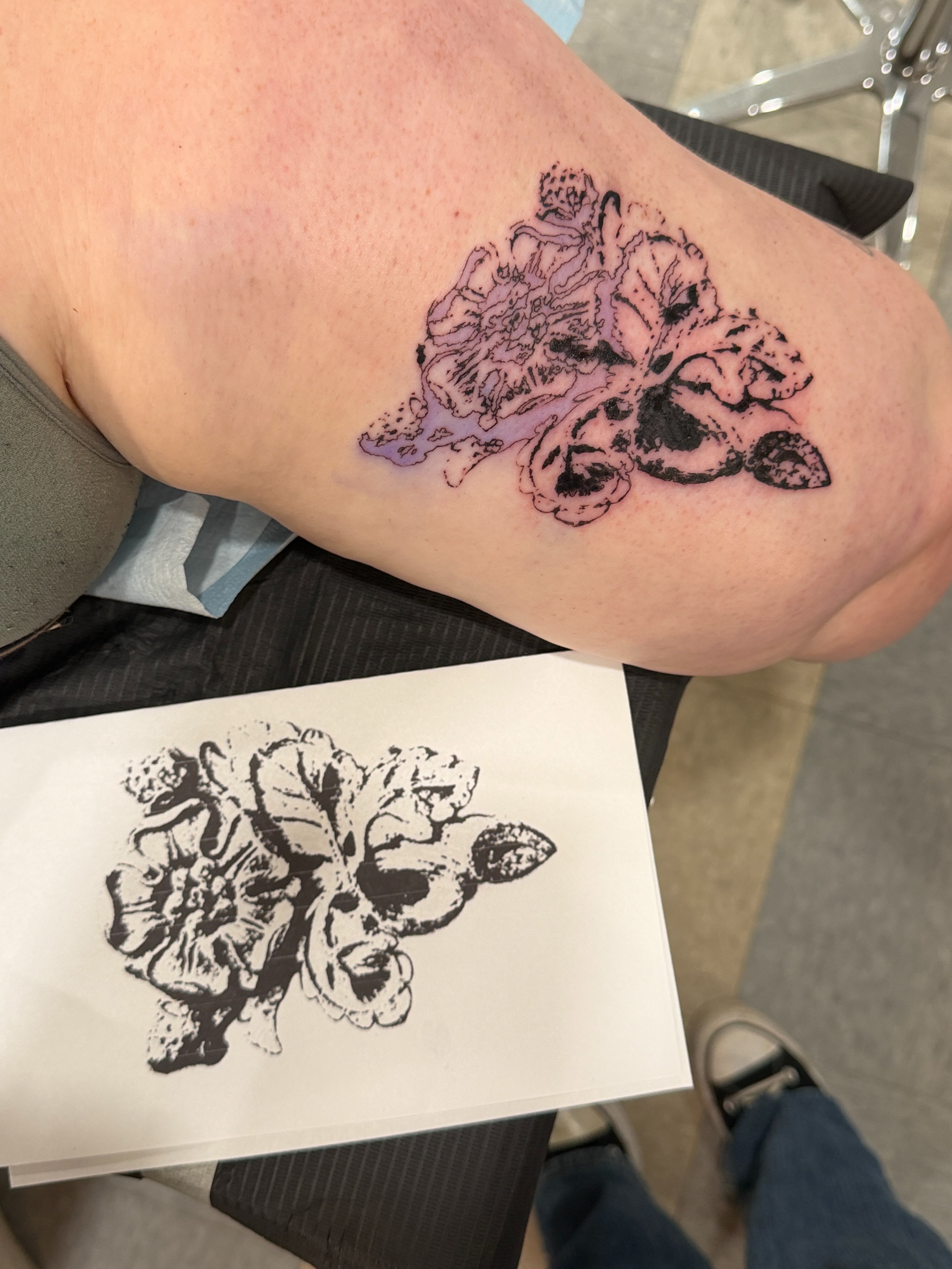 Peony black and grey tattoo on the forearm by gabrielle rosemary ποΈ