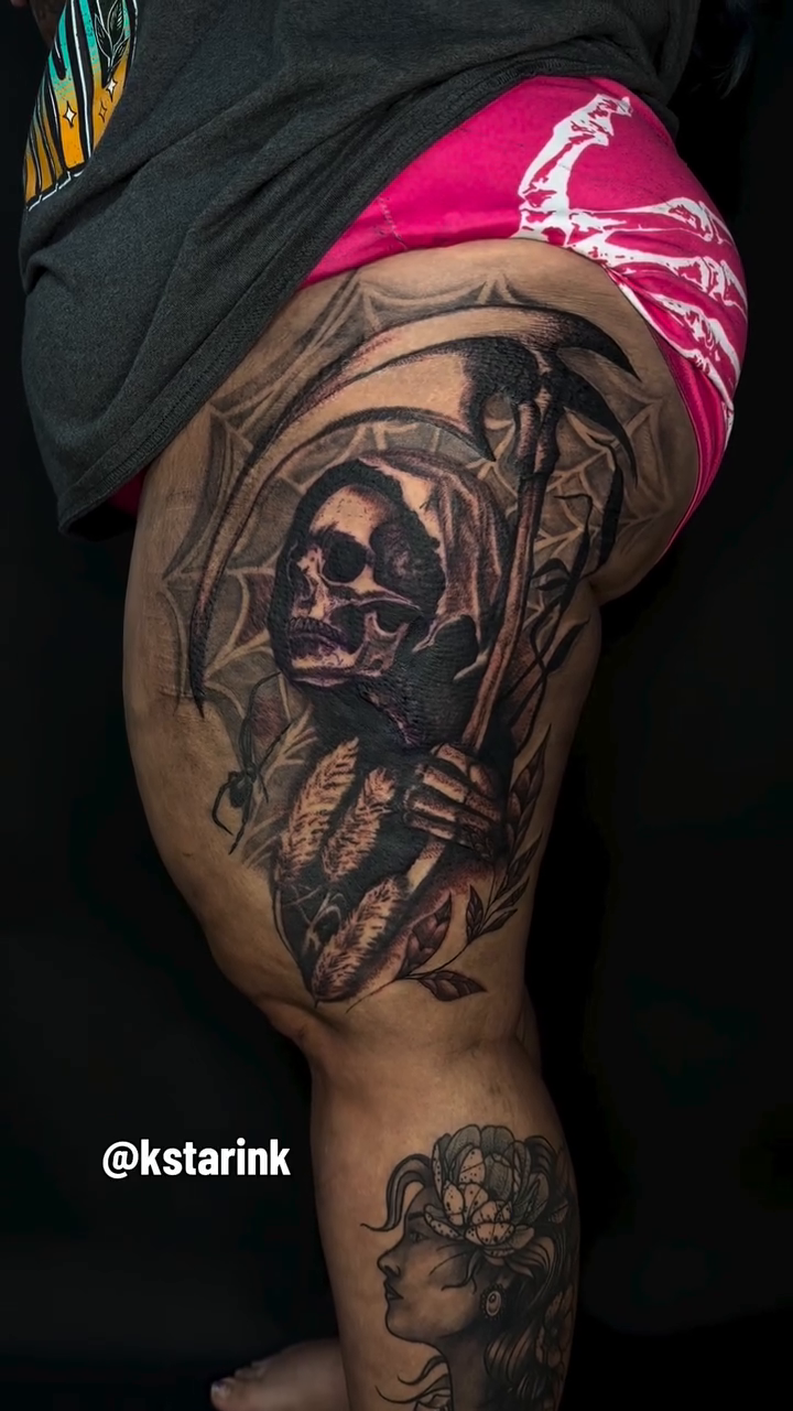 Tattoo by @kstarink — dark_realism, black_and_grey
