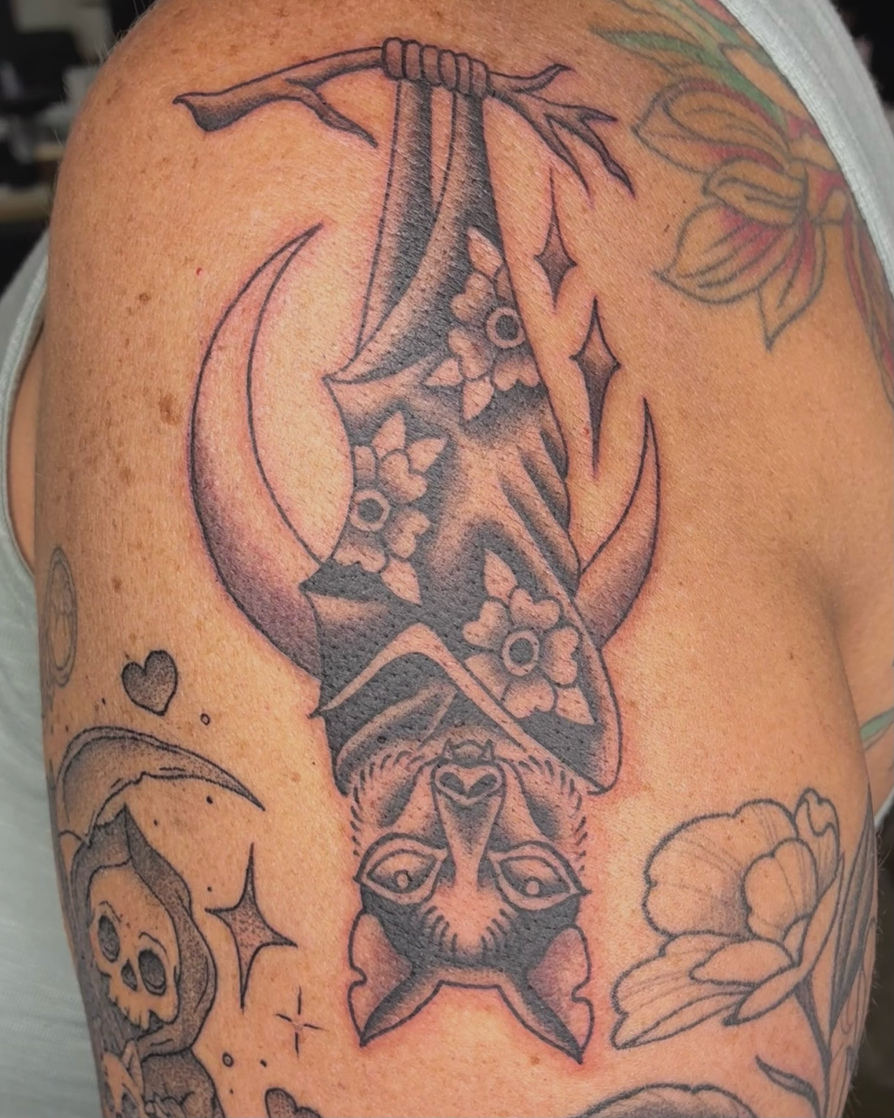 Tattoo by @pimaxoxo — american_traditional, black_and_grey