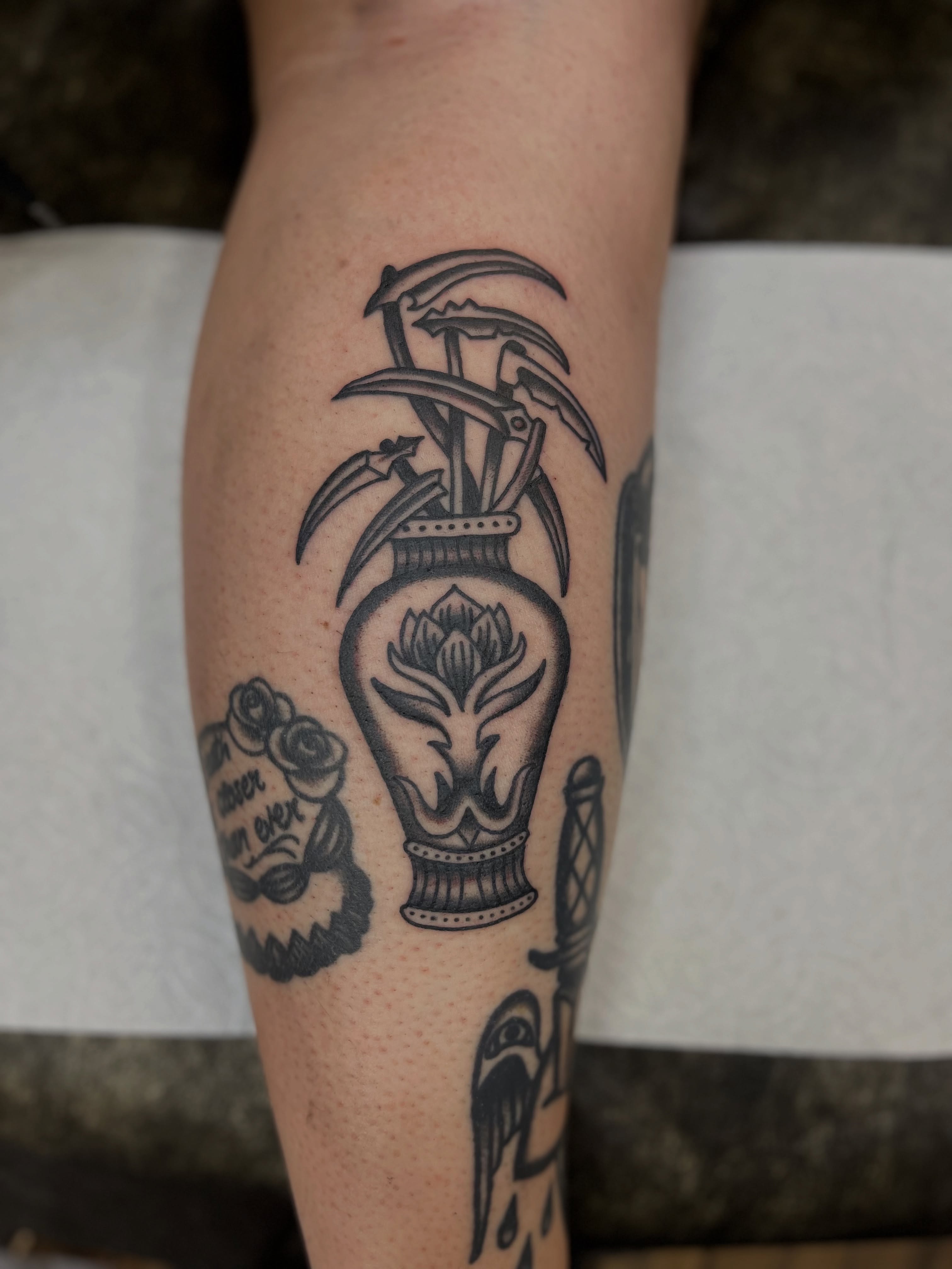 Tattoo by @viviantattoos — black_and_grey