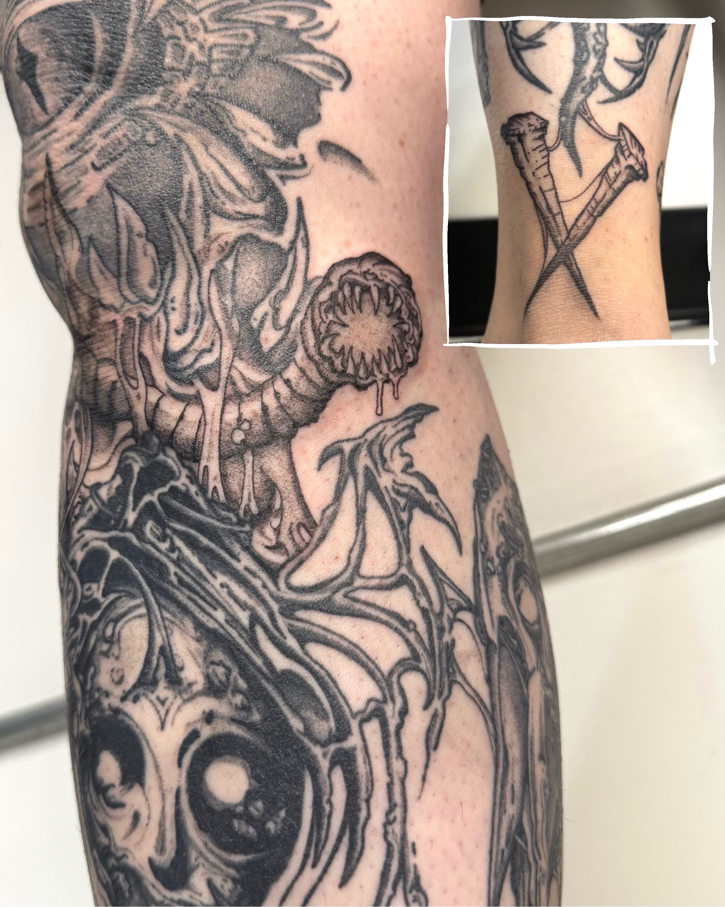 Samurai warrior dark realism tattoo on the forearm by jake.inks