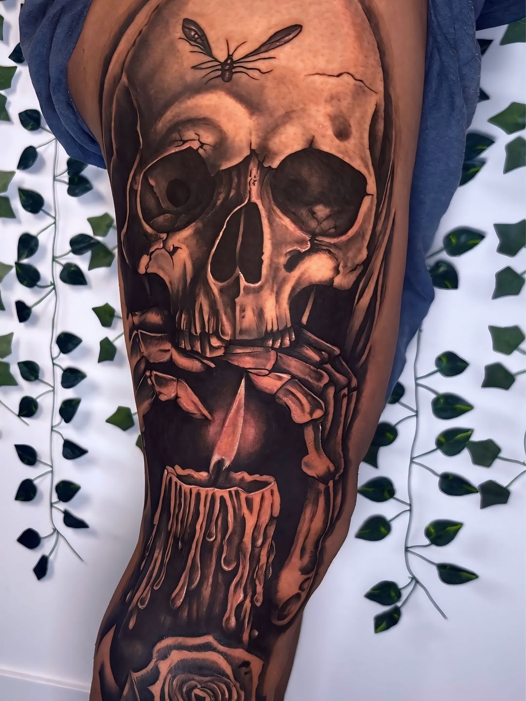 Tattoo by @echevarriatattoo — realism, black_and_grey