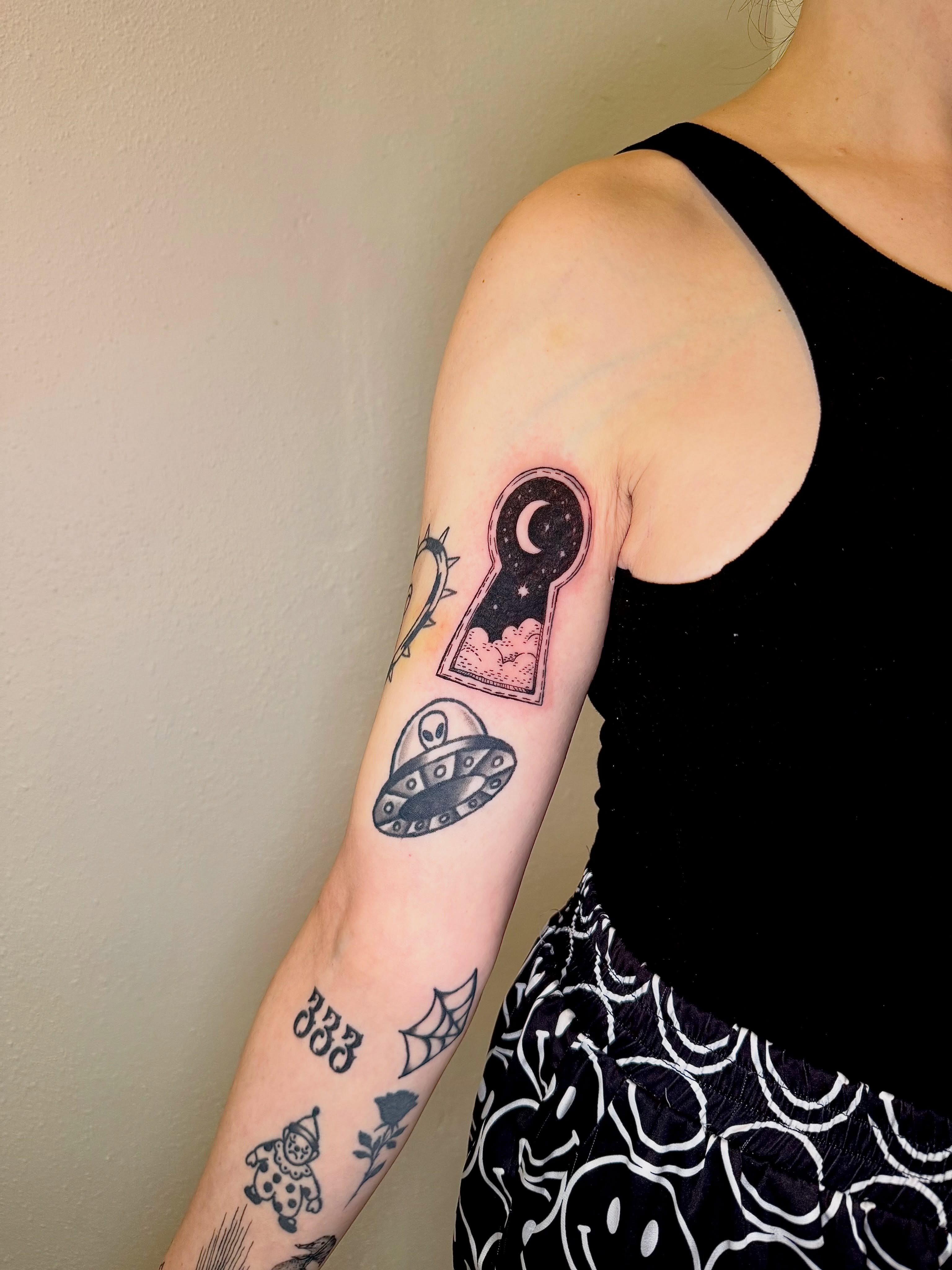 Tattoo by @bunny_and_the_echomen — dotwork, surrealism