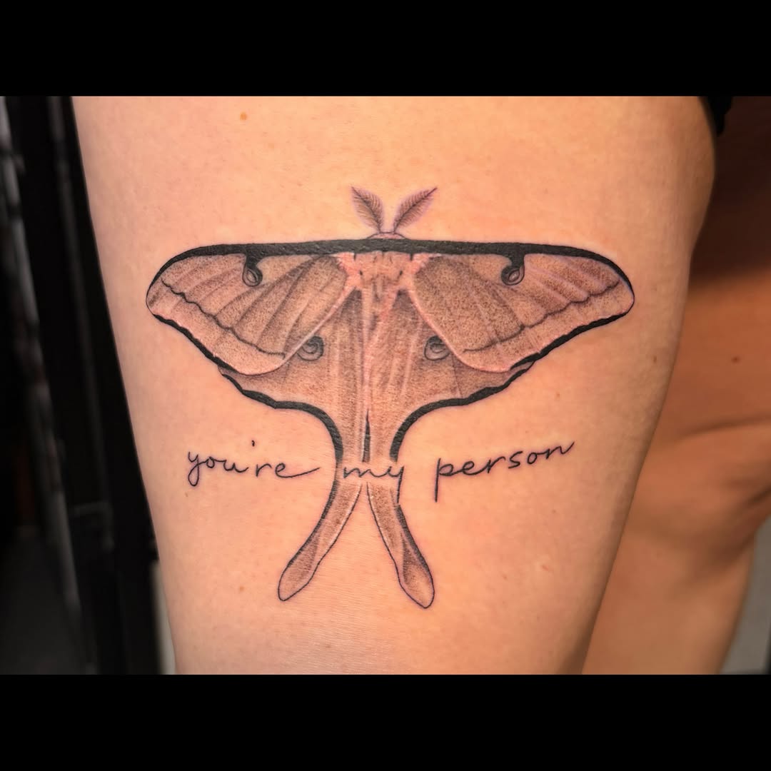 Tattoo by @artbydollface — black_and_grey