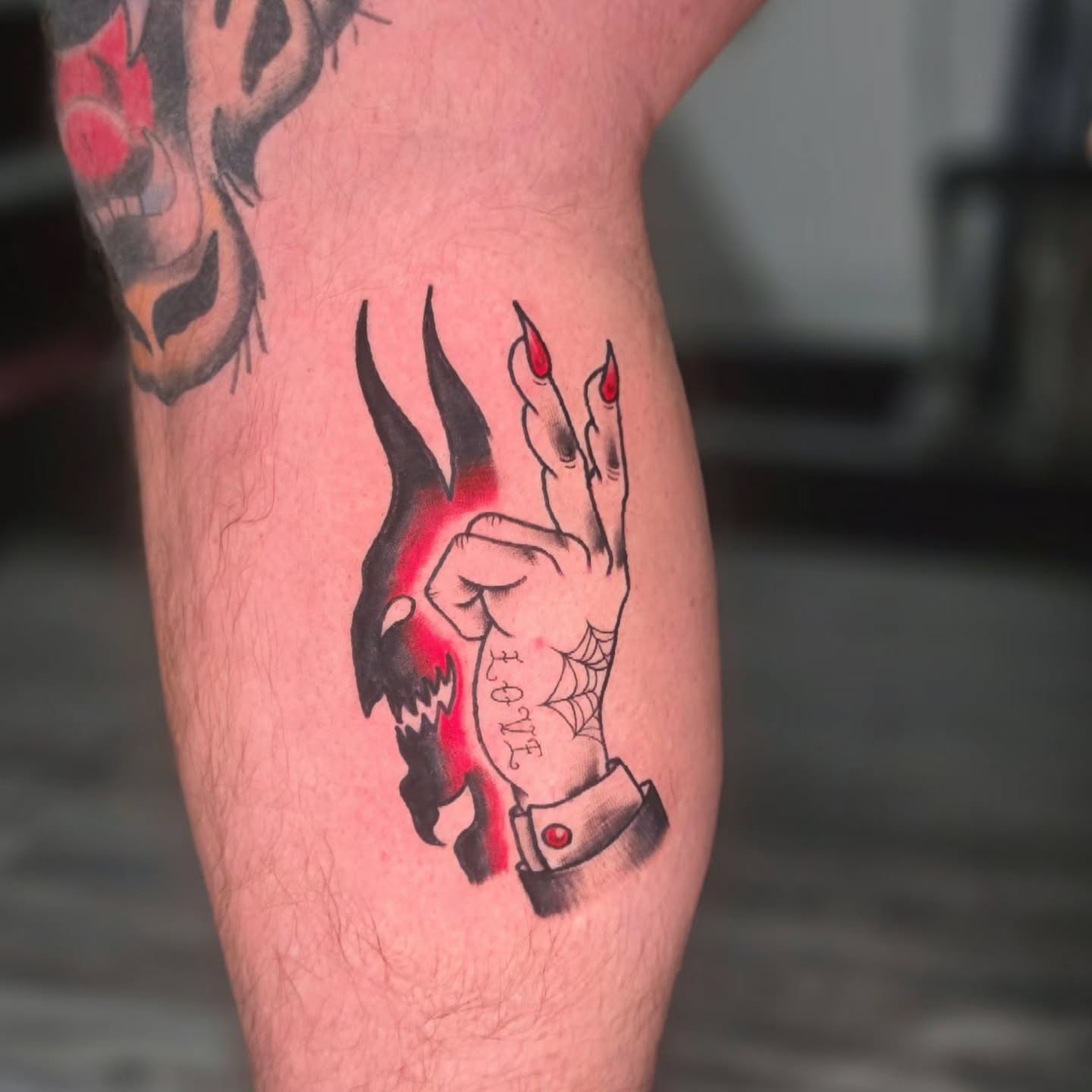 Tattoo by @blackhalotats — american_traditional, dark_realism