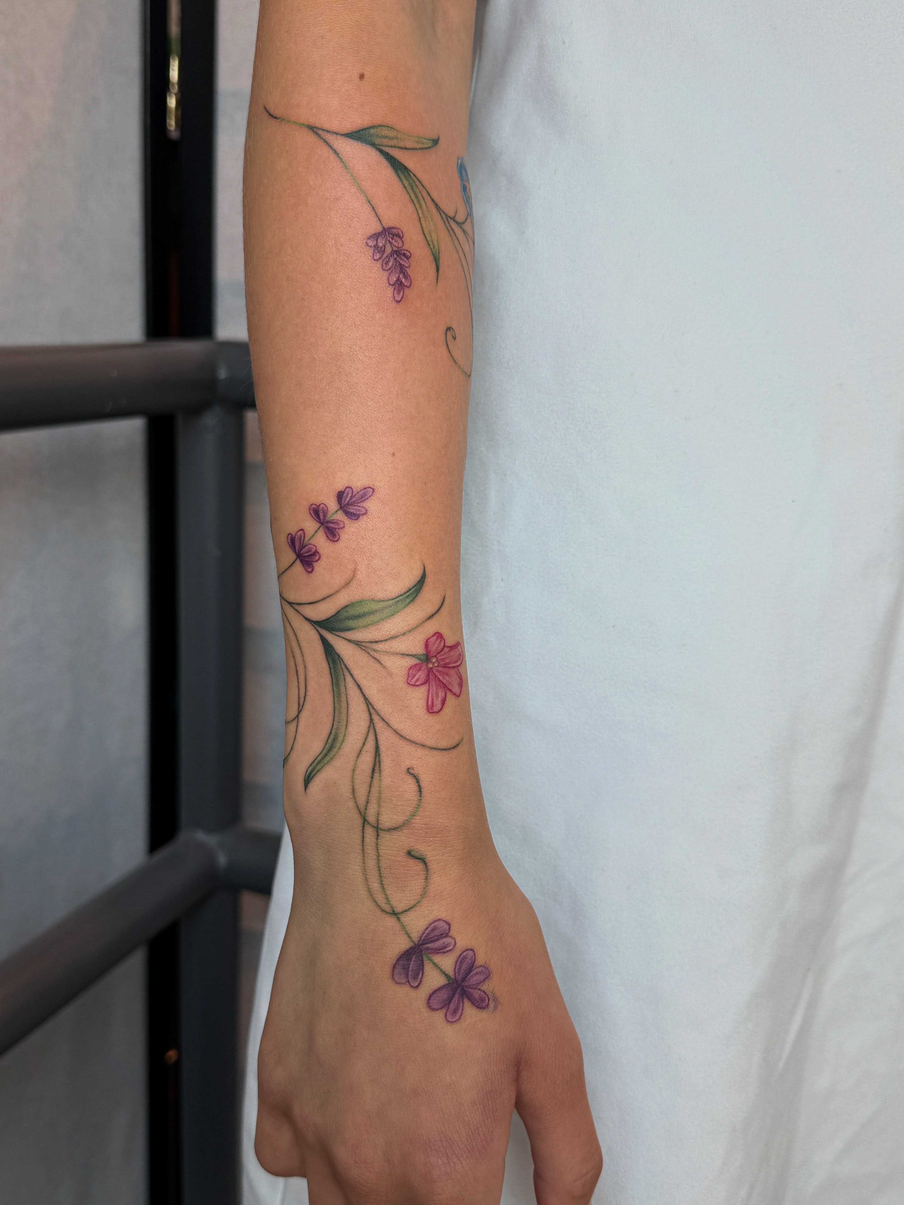 Flowers new school tattoo on the forearm by ✨Syreena✨